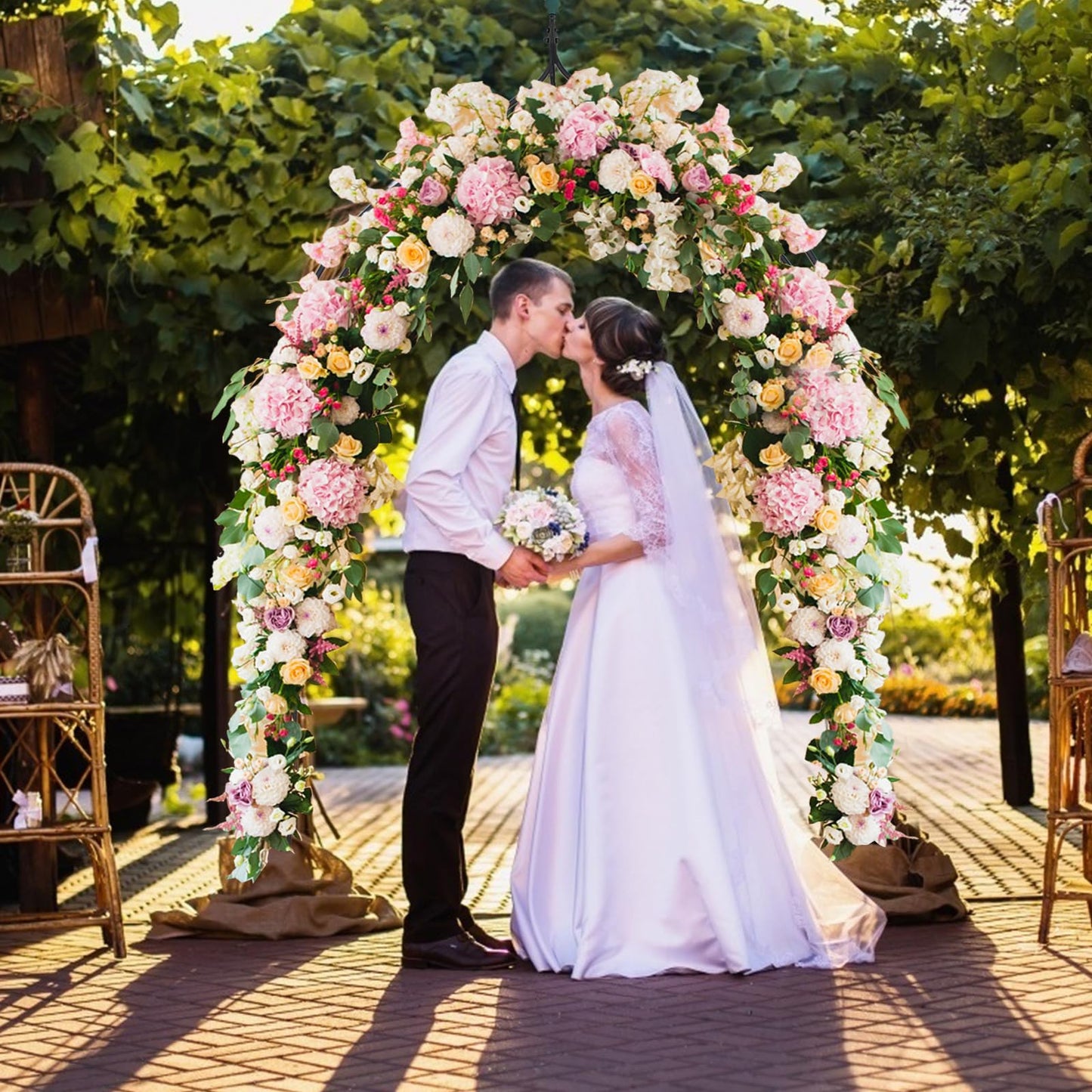 Tangkula 8.4 Ft Gothic Garden Arbor for Wedding