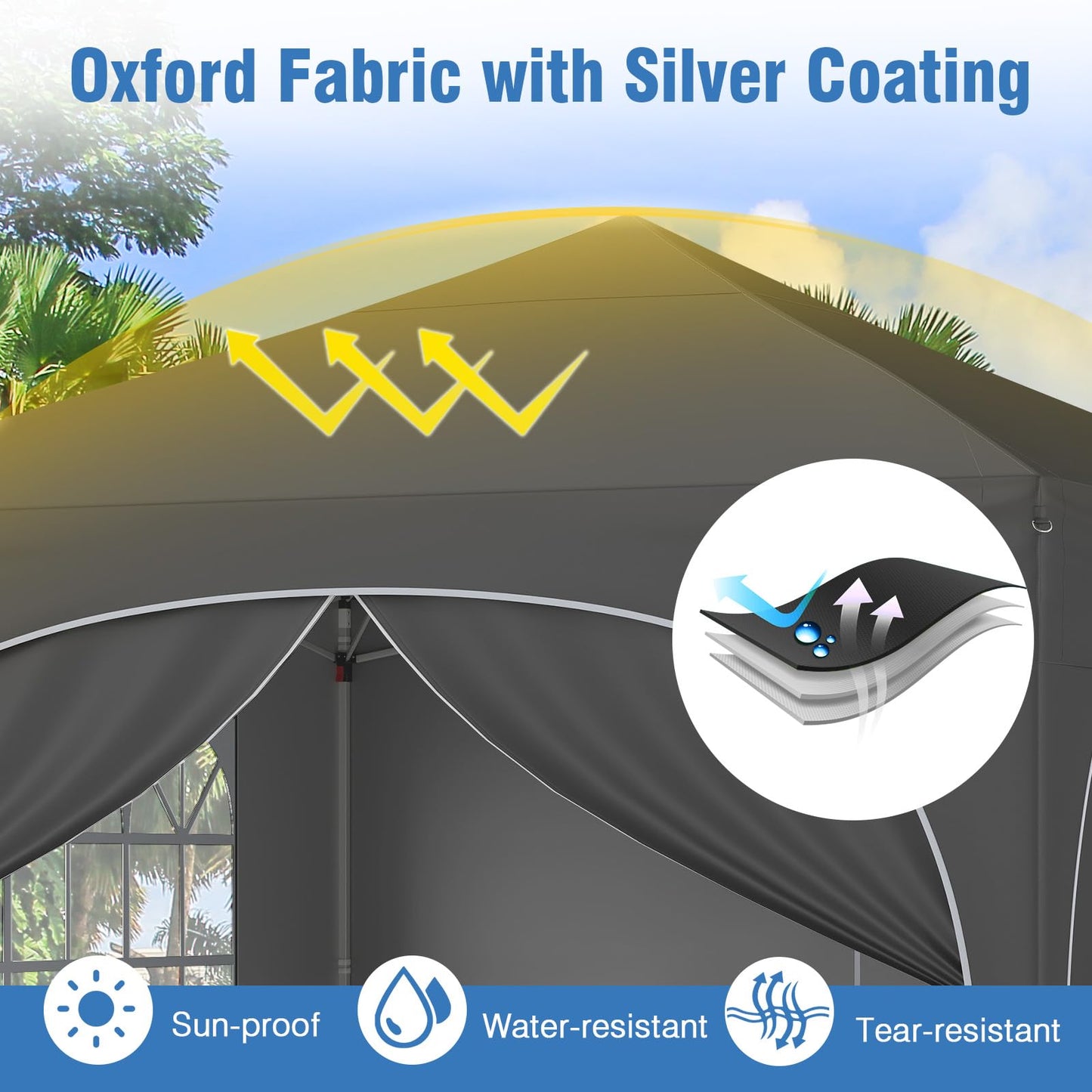Tangkula 10x10Ft Pop up Canopy with 4 Sidewalls