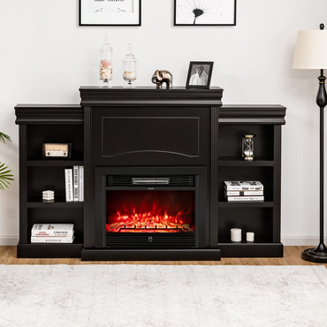 70 Inches Mantel Fireplace, 28.5-Inch Electric Fireplace - Tangkula