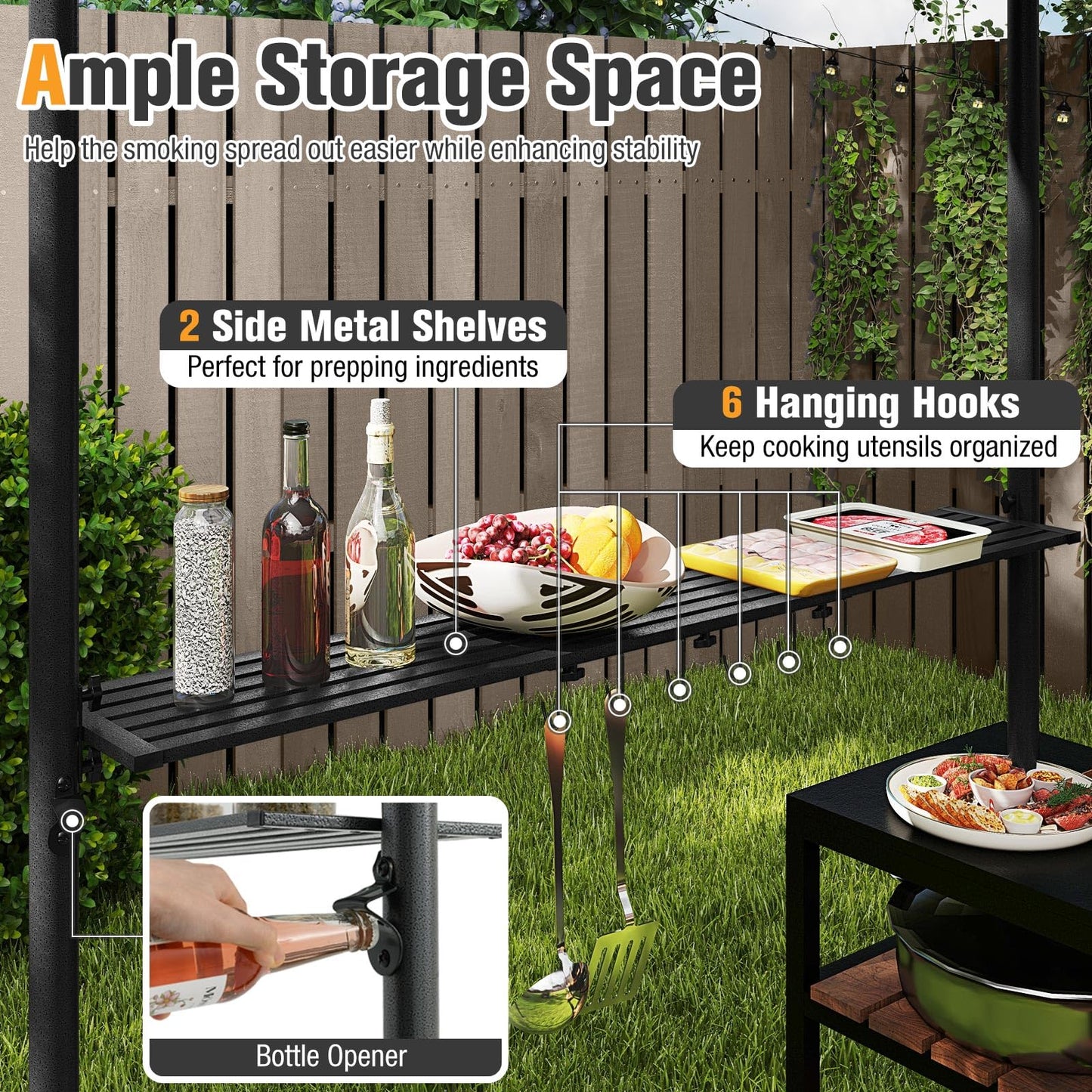 Tangkula 2 Tier Barbecue Gazebo with 2 Shelves