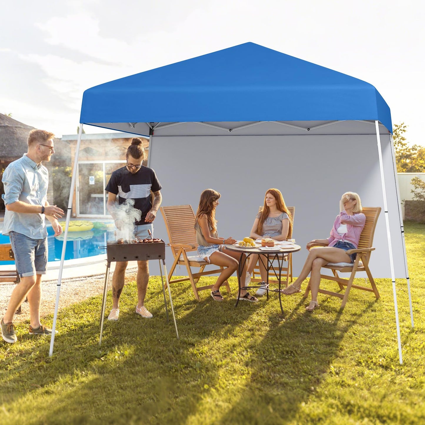 Tangkula 10x10 FT Pop Up Canopy with Sidewall