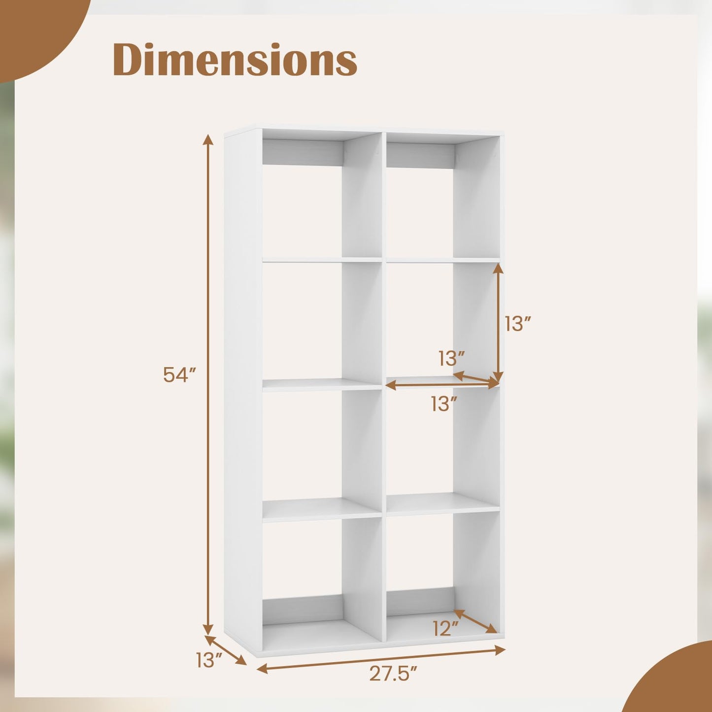 Tangkula Cube Bookcase Freestanding Cube Storage Organizer with Anti Toppling Kits