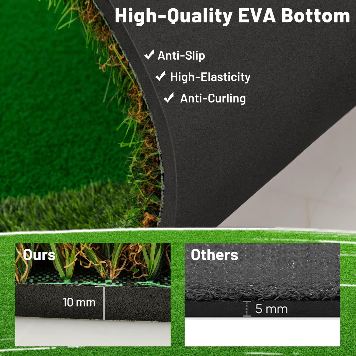 Tangkula 10 FT Golf Putting Green with Realistic Artificial Grass Turf
