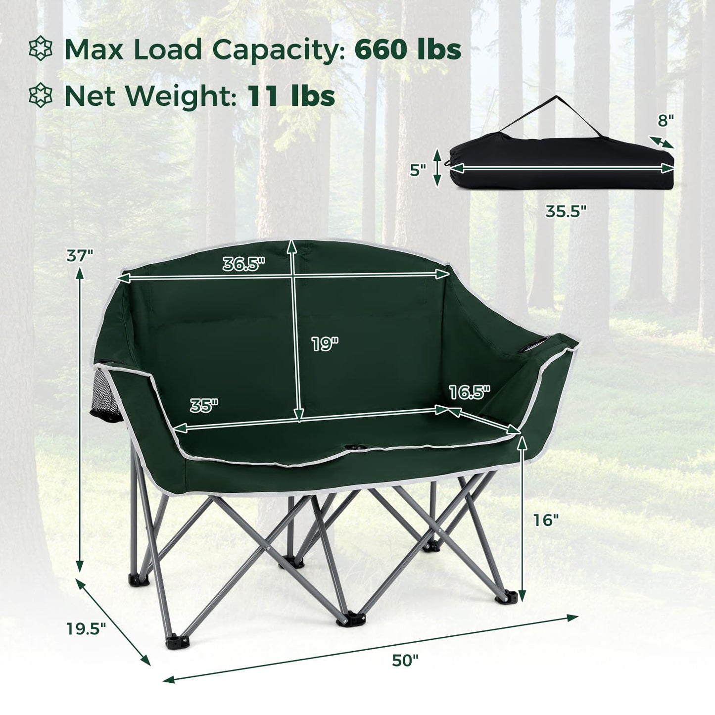 Tangkula 2 Person Camping Chair for Beach