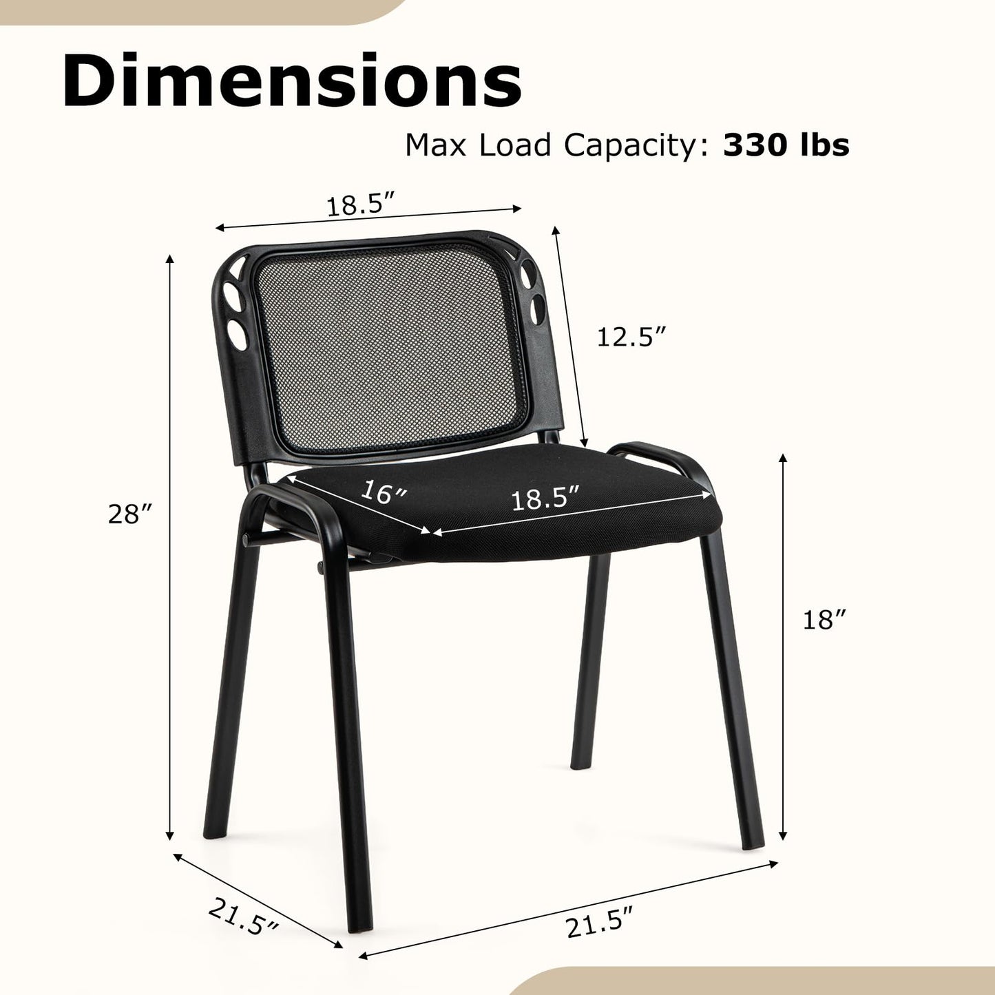 Tangkula Set of 5/10/15 Conference Chairs with Upholstered Seat