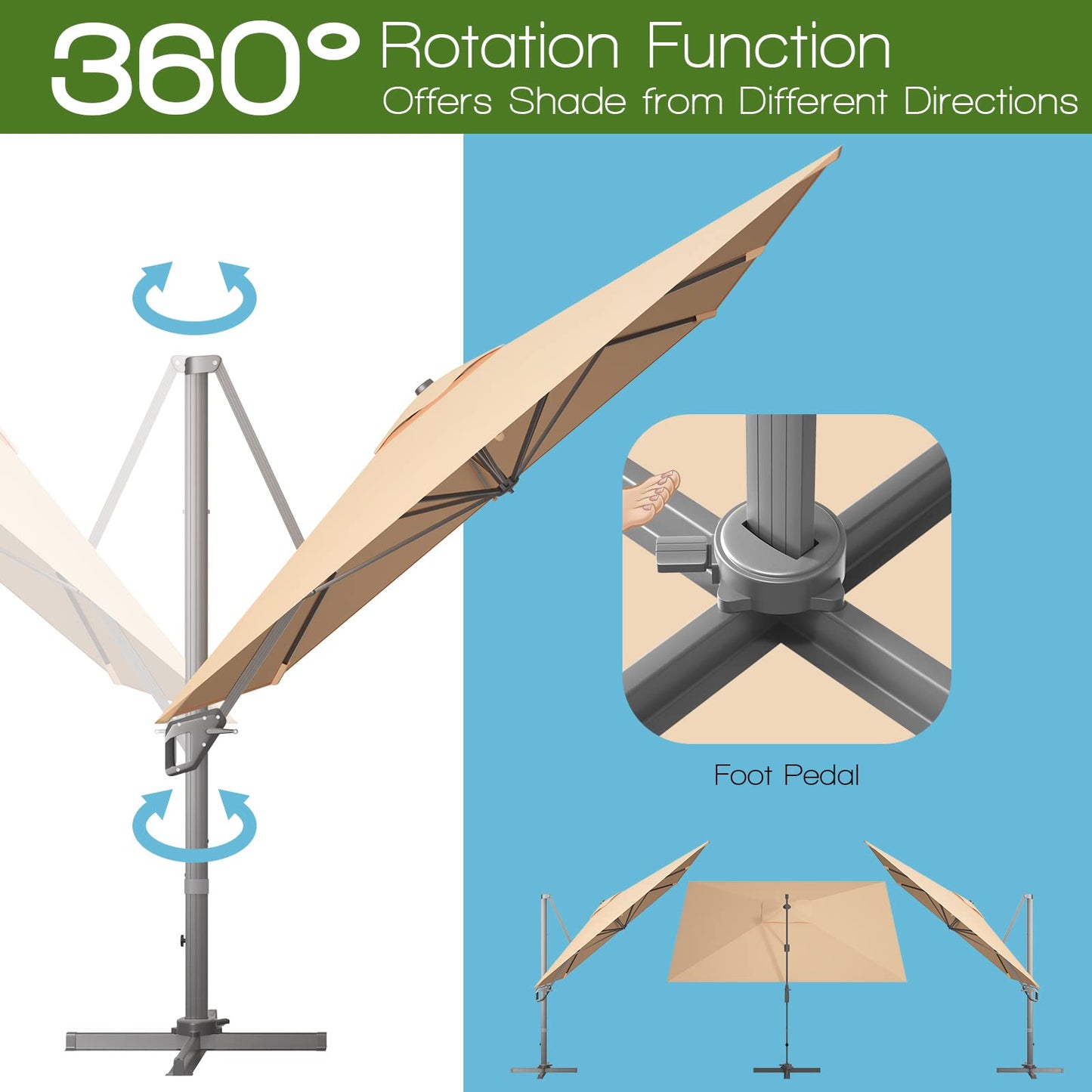 Tangkula 10x13ft Patio Rectangular Umbrella for Market