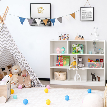 Tangkula 8-Cube Bookcase, Wood 3 Tier Open Storage Bookshelf, Modern Multipurpose Display Cabinet