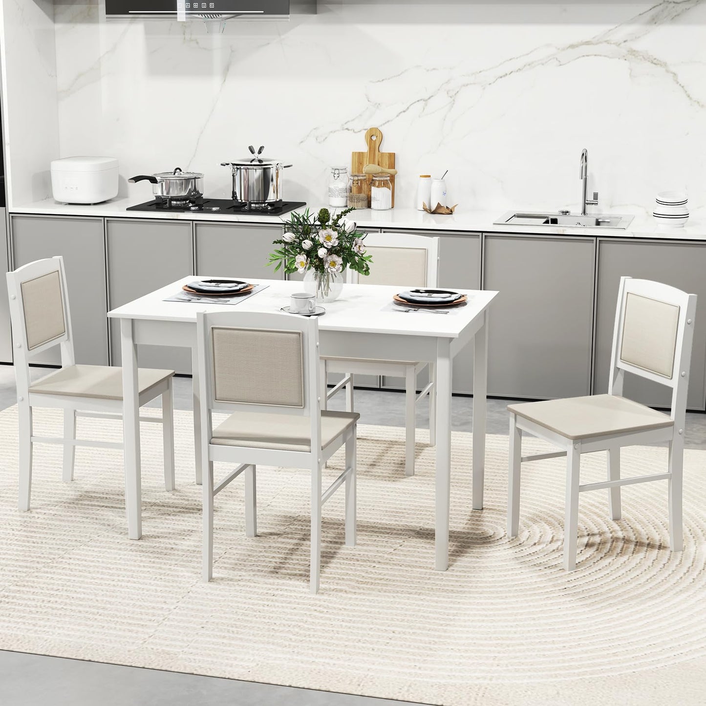 Tangkula Dining Table Set for 4