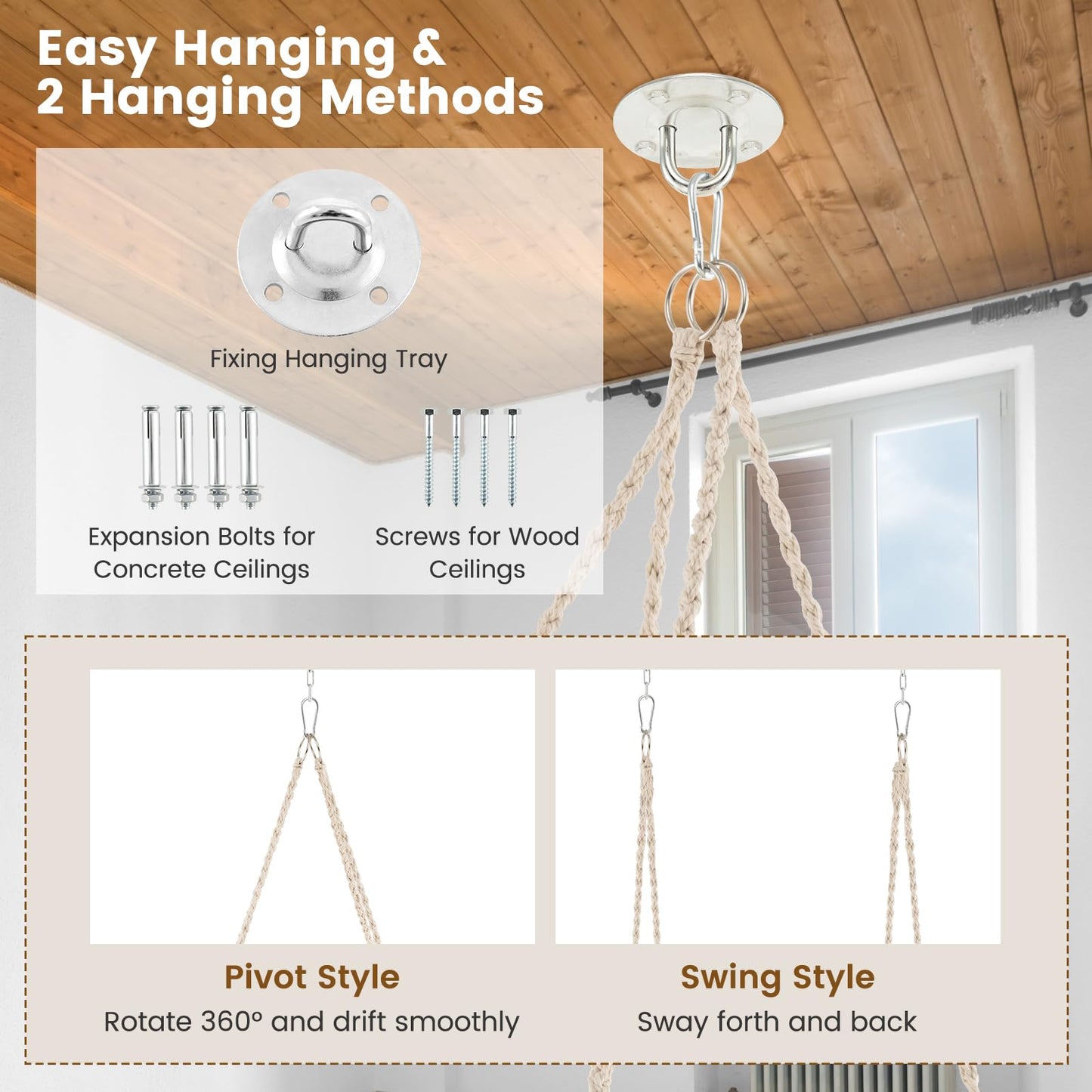 Tangkula Hanging Hammock Chair