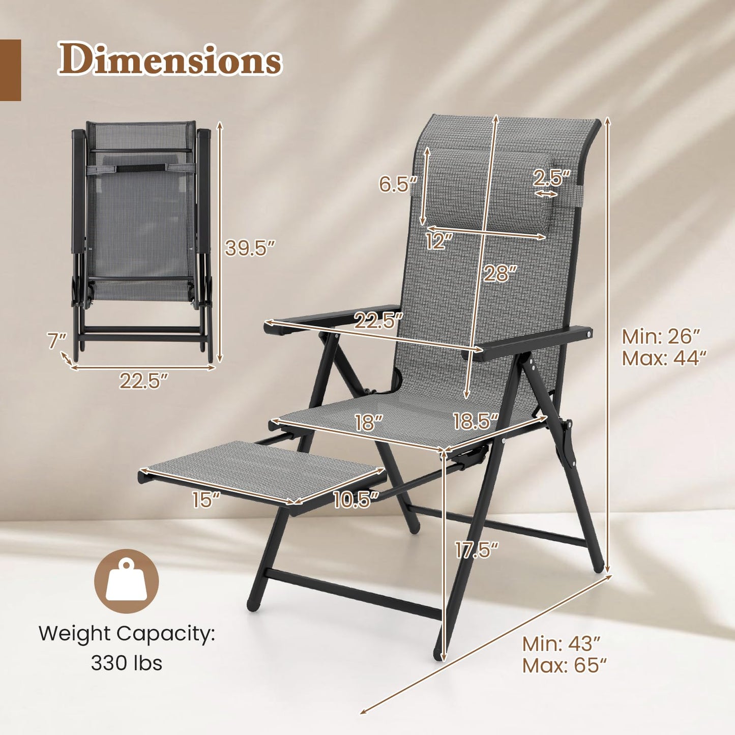 Tangkula Folding Patio Chairs Set