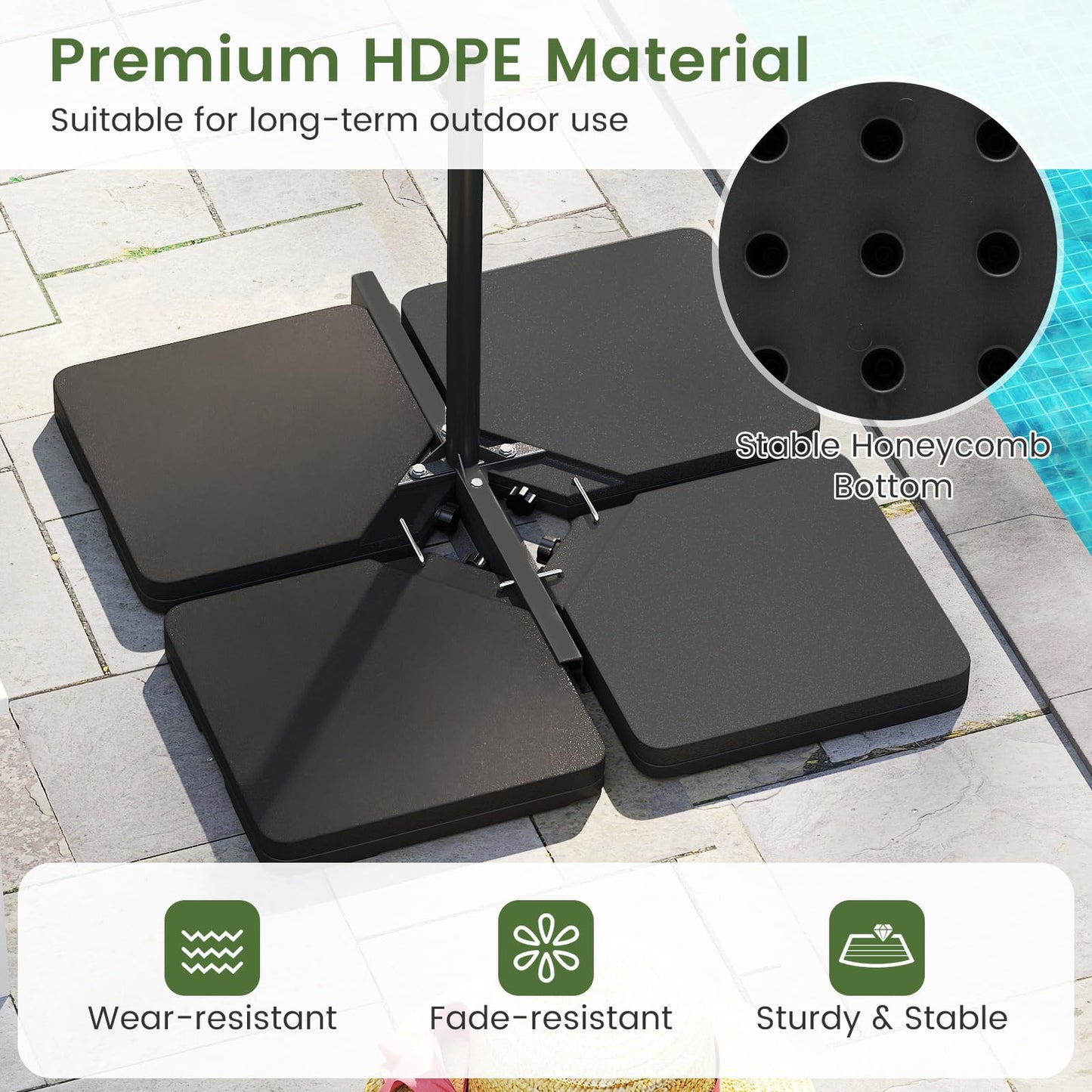 Tangkula 4 Piece 220 Lbs Umbrella Base