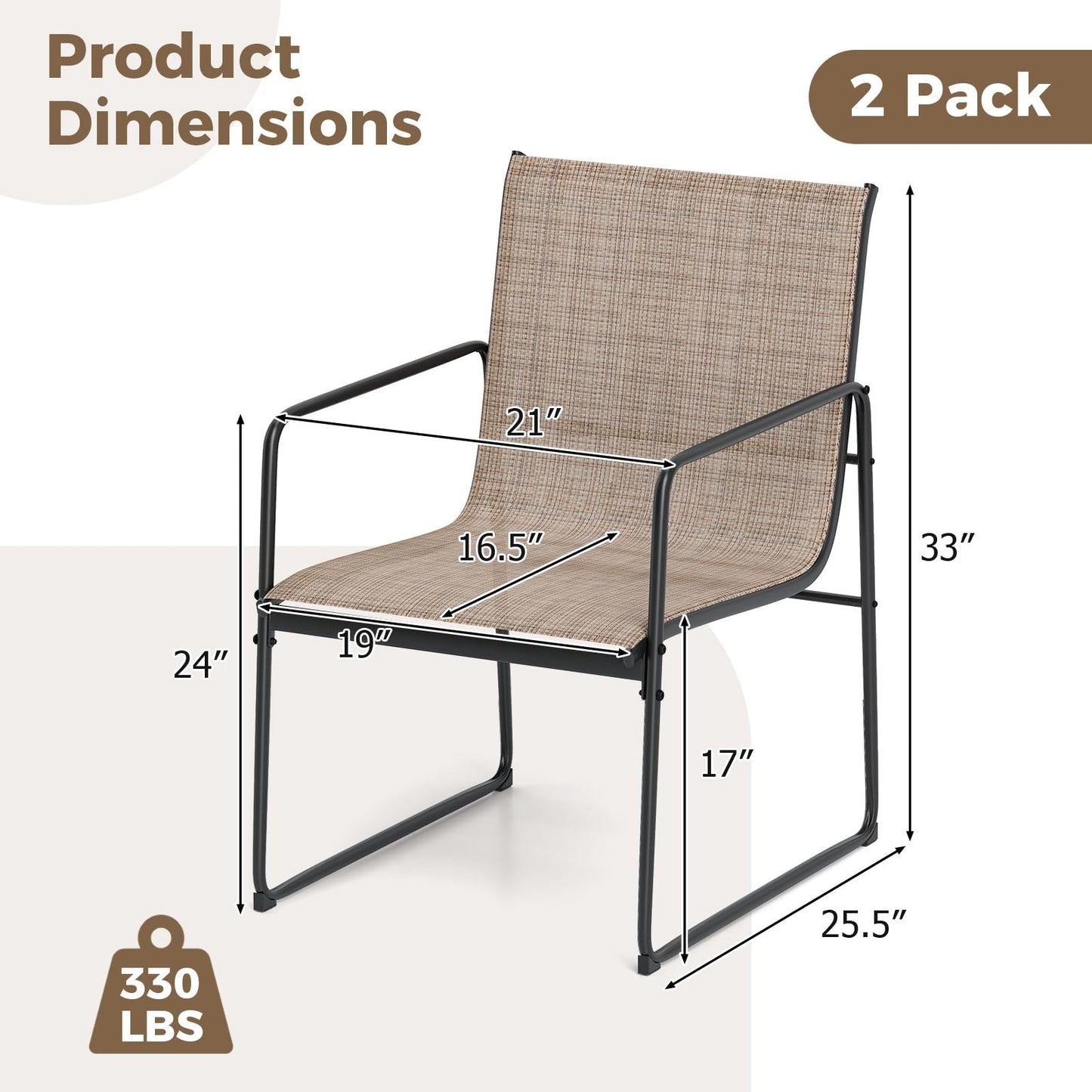 Tangkula Outdoor Dining Chairs Set Patio Furniture Chairs