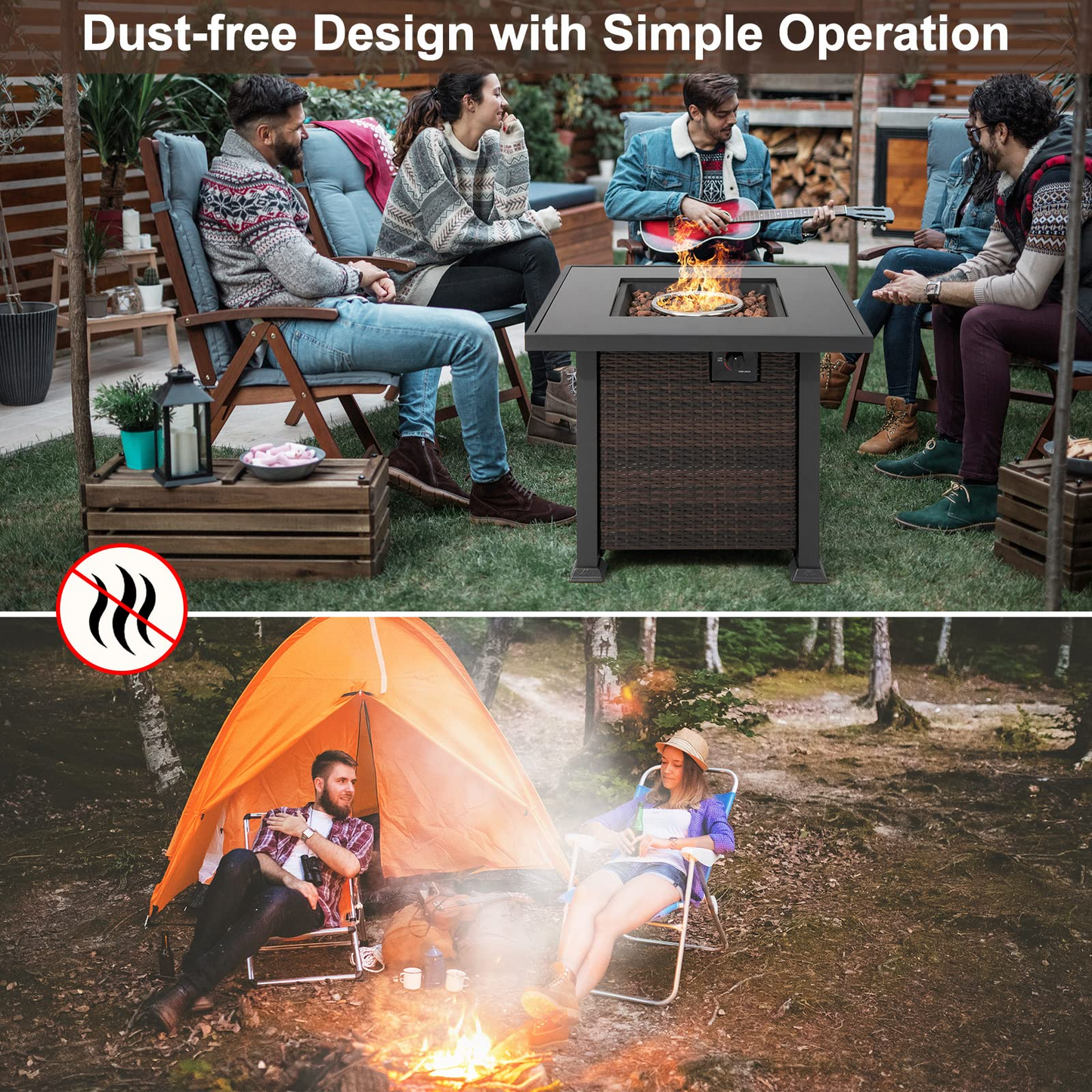 Tangkula 50,000 BTU Propane Fire Pit Table