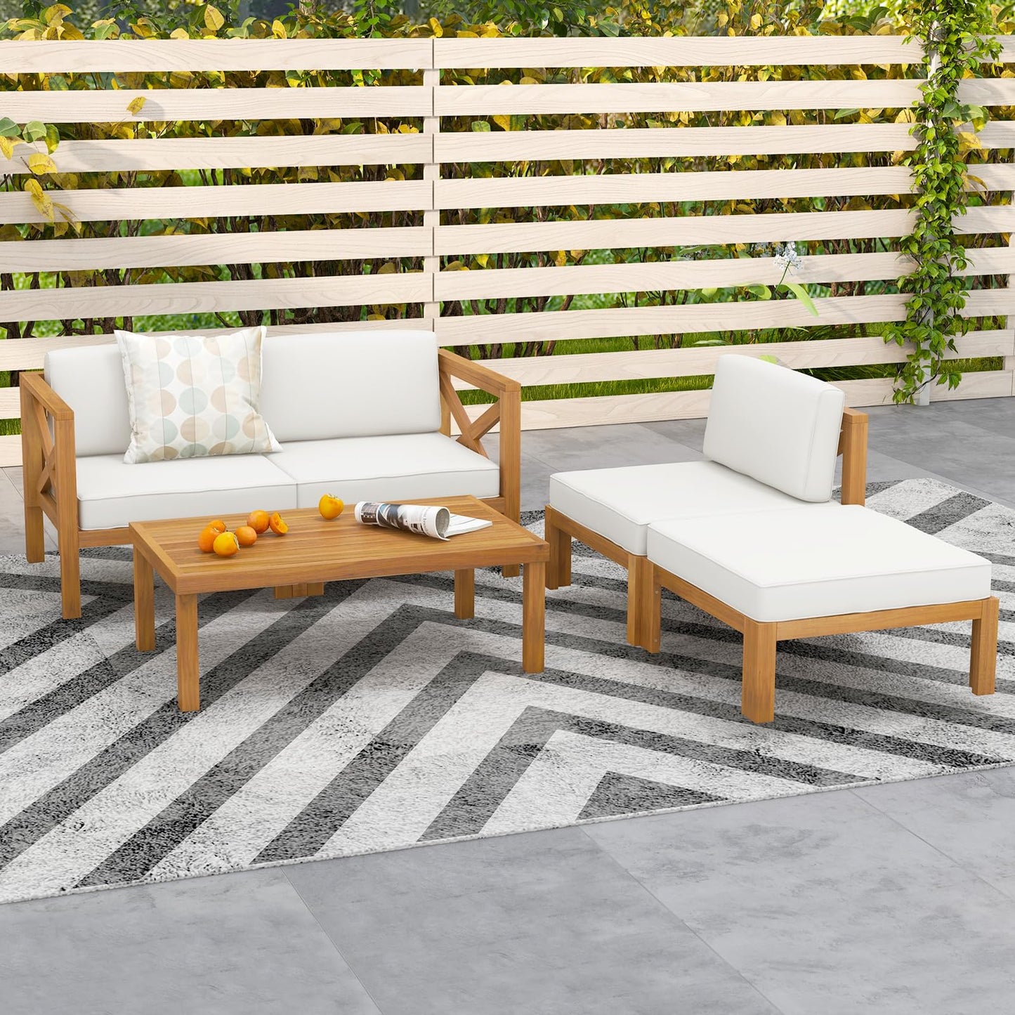 Tangkula 5 Piece Outdoor Conversation Furniture Set