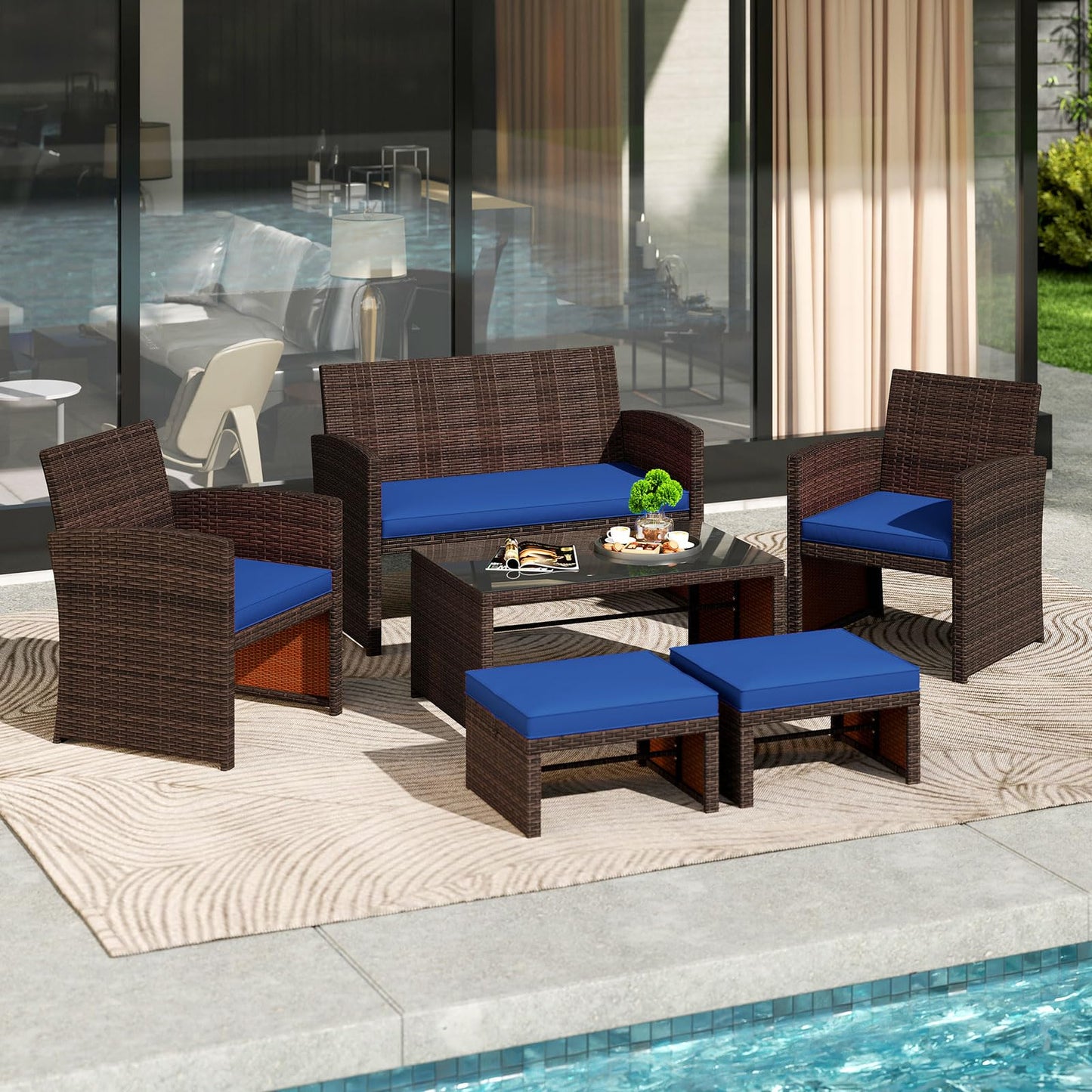 Tangkula 6 Pieces Patio Furniture Set