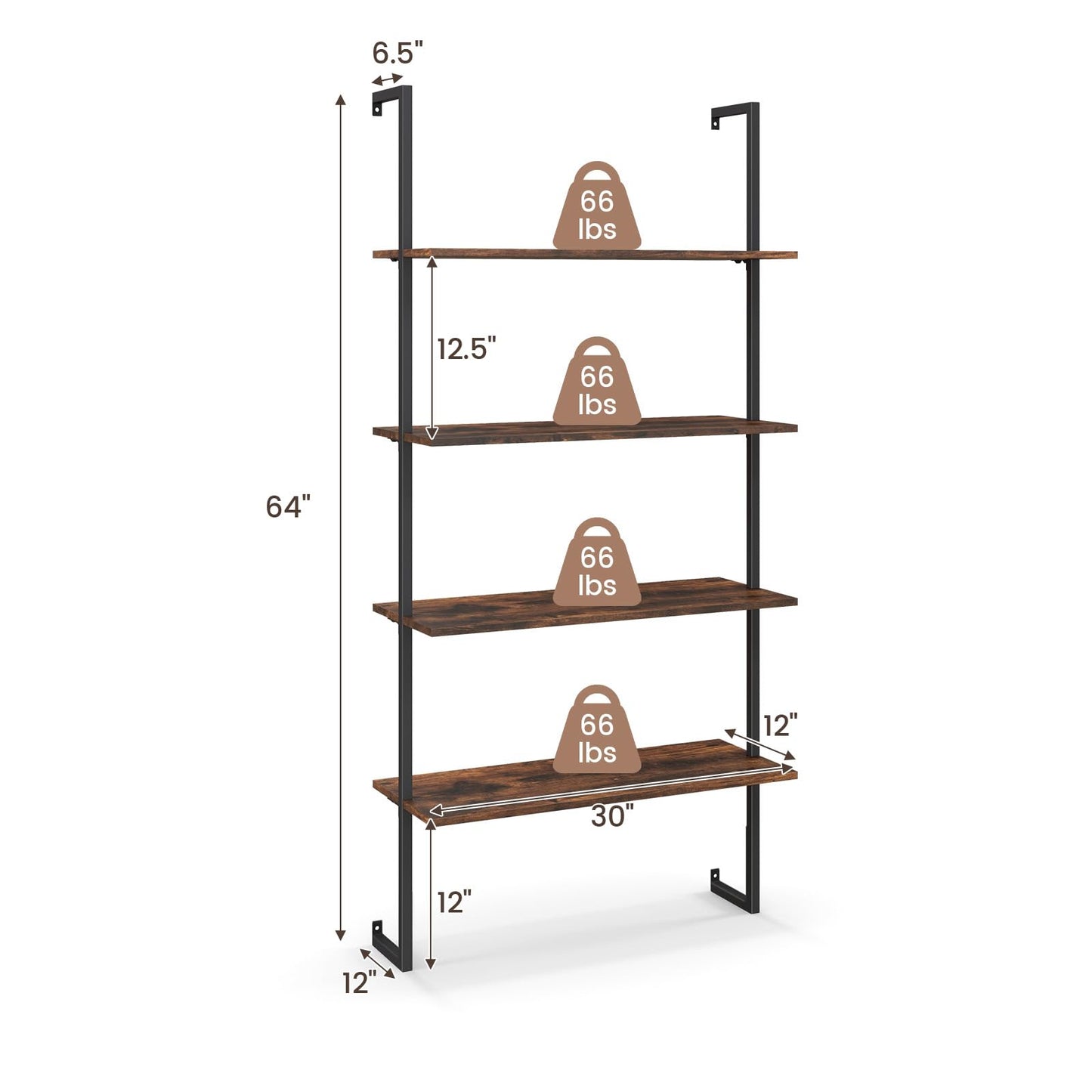 Tangkula 4-Tier Ladder Shelf Widened 30 Inch