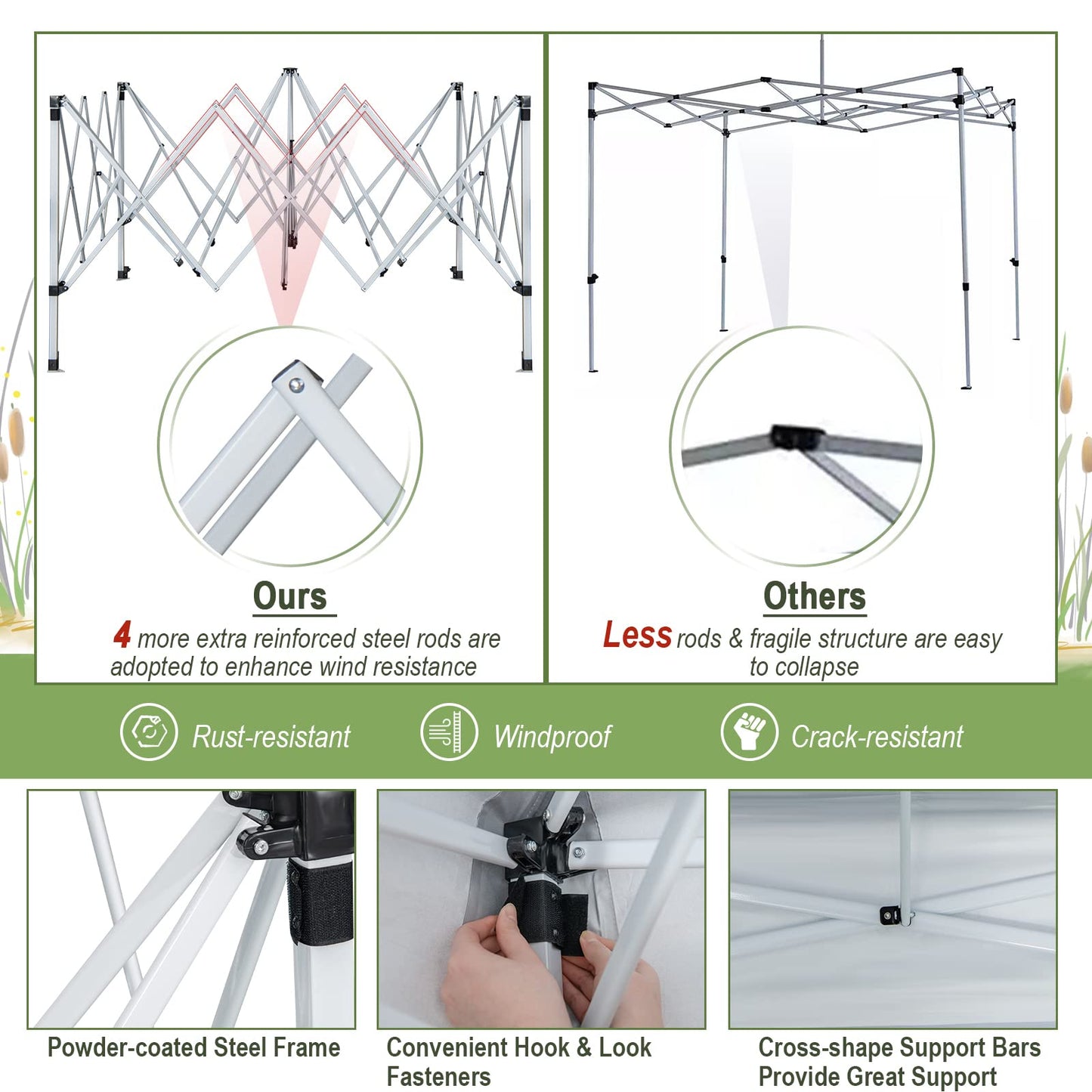 Tangkula 10x10 Ft Pop Up Canopy, Easy Set-up Outdoor Canopy with Center Lock