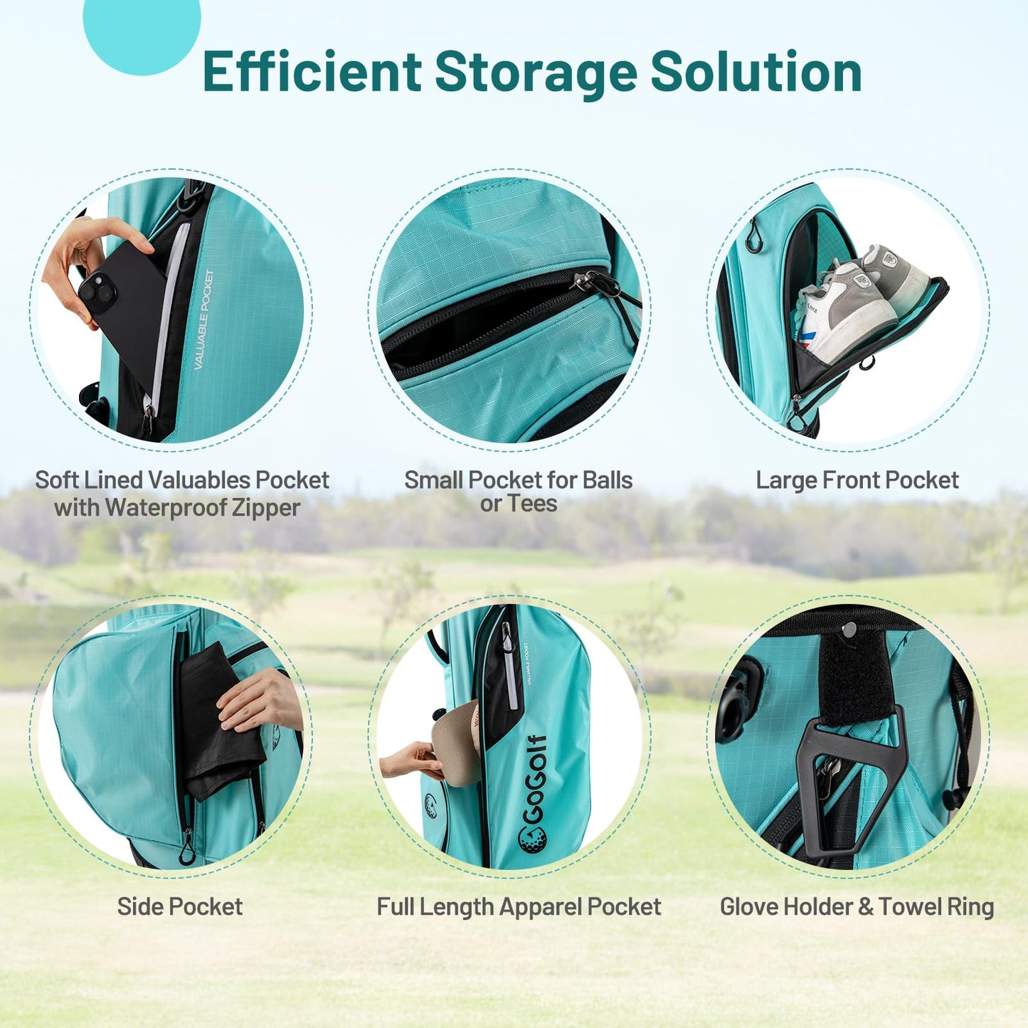 Tangkula Golf Stand Bag w/8 Way Top Dividers
