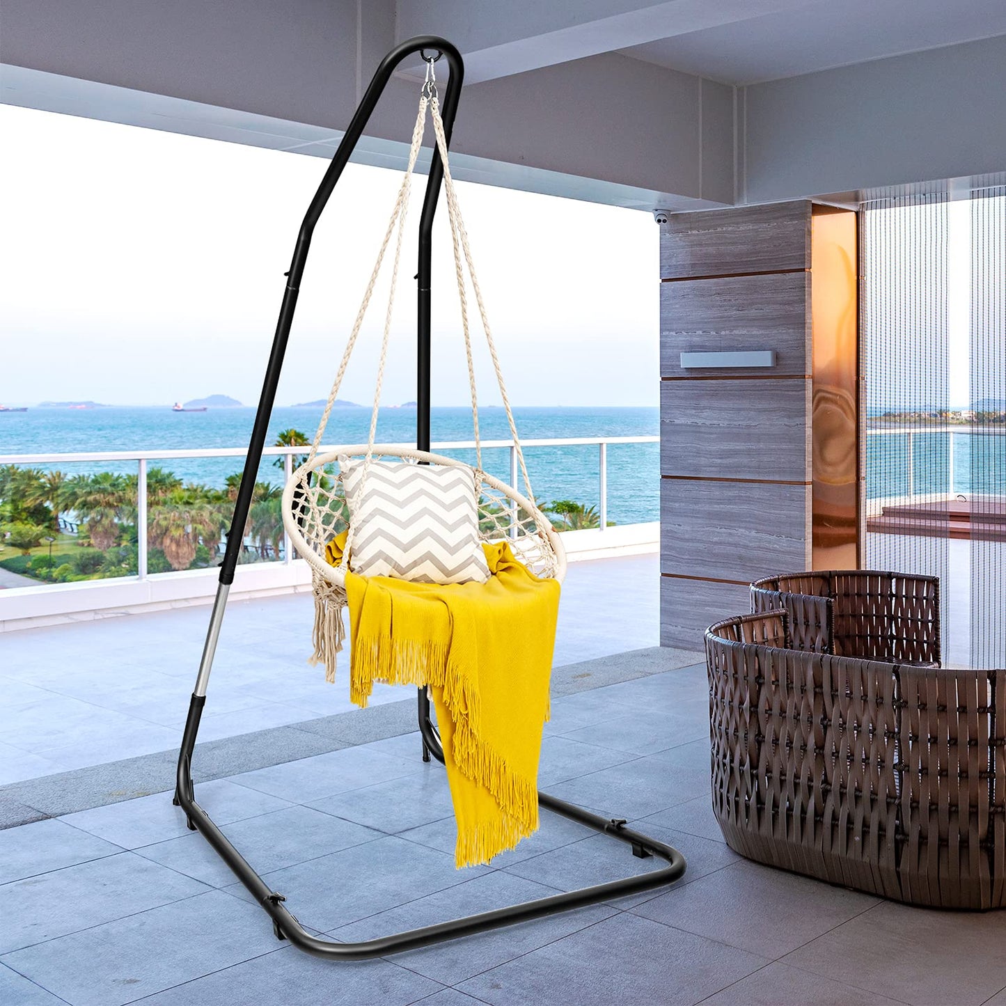 Hammock Stand, 360-Degree Rotation, Ideal for Backyard, Bedroom