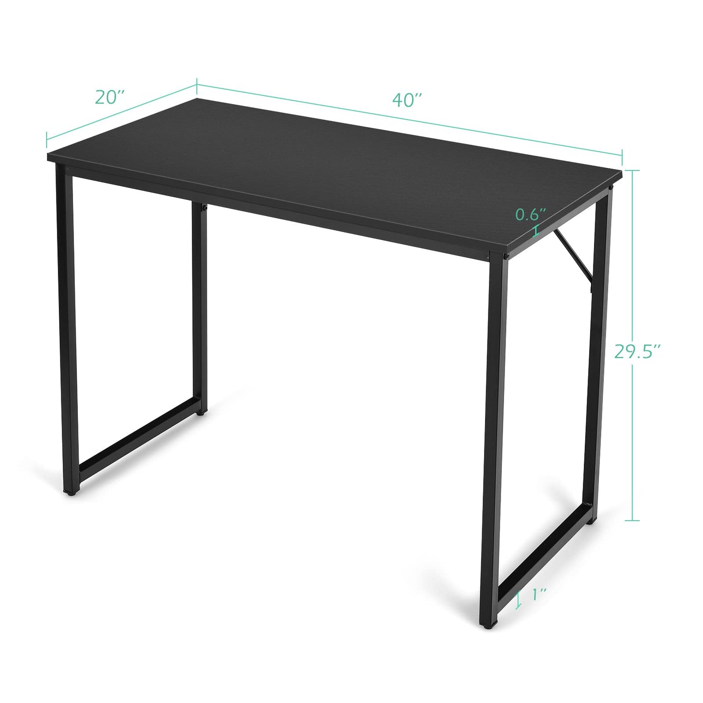 Tangkula Compact Study Writing Desk with Steel Frame for Home Office