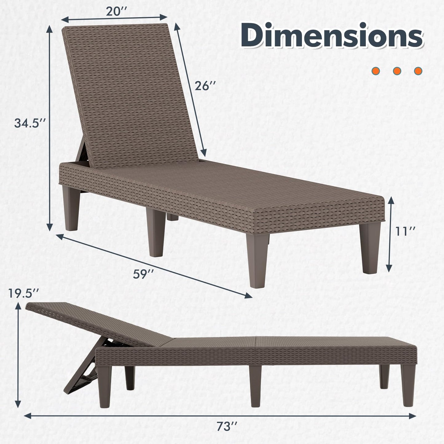 Tangkula Outdoor Chaise Lounger Chair(1/2)
