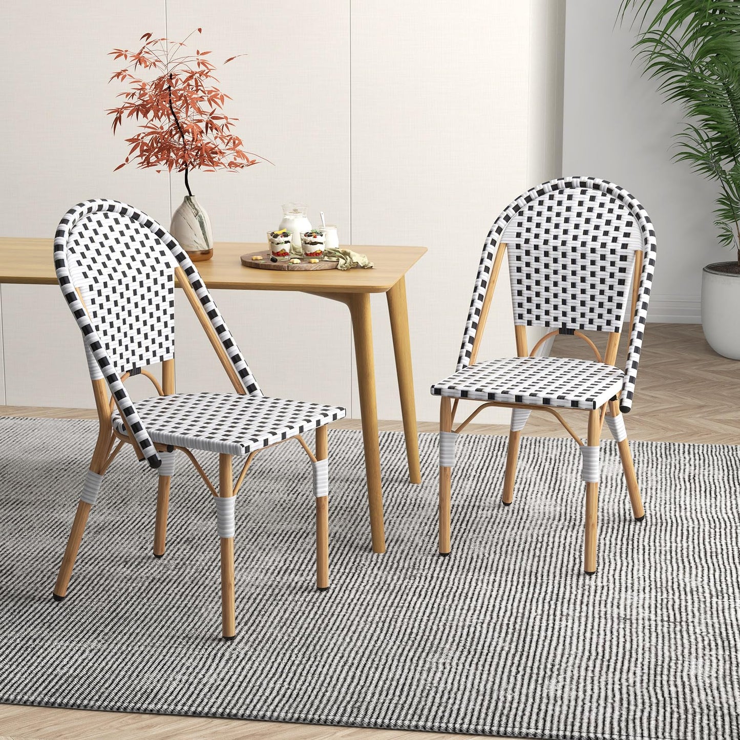 Tangkula French Bistro Chair Set of 2/4