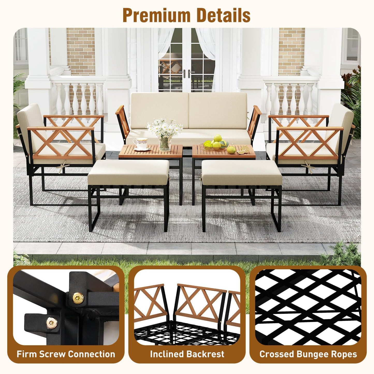 Tangkula 7 Piece Outdoor Furniture Set