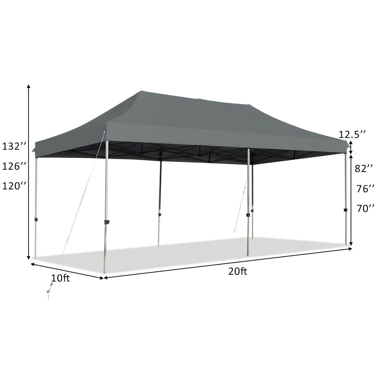10' x 20' Pop Up Canopy Tent, Easy Set-up Outdoor Tent Commercial Instant Shelter