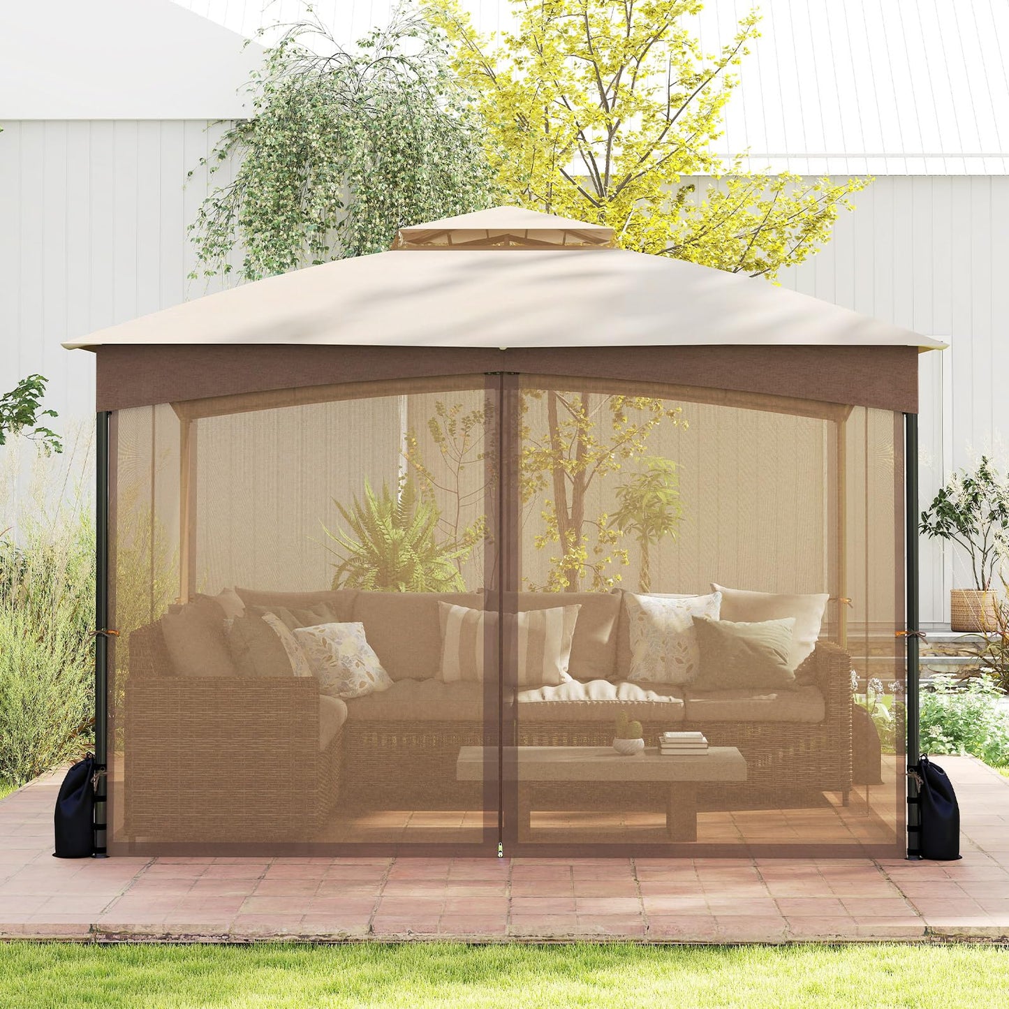 Tangkula 10x12 FT Outdoor Gazebo with Netting