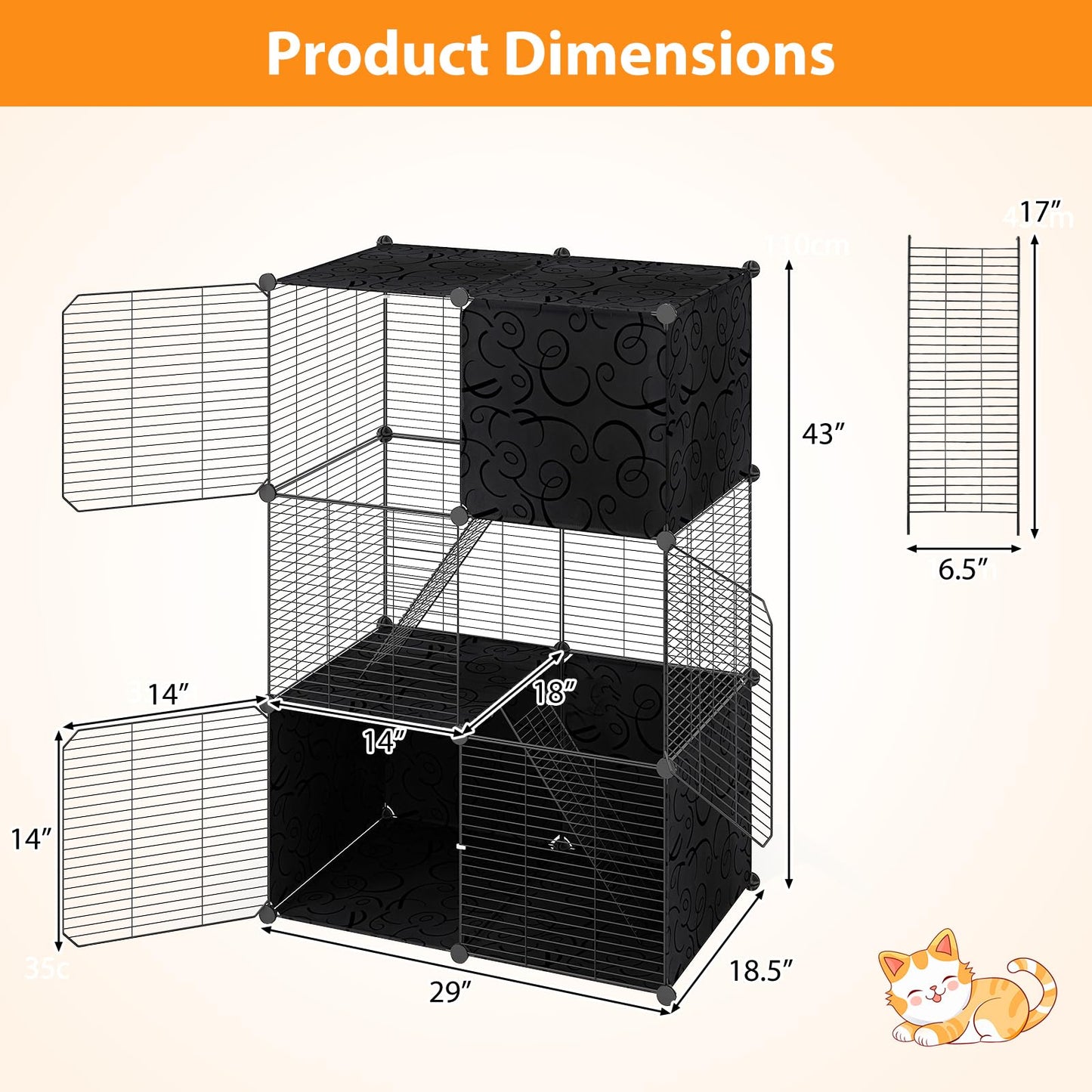 Tangkula 3 Tier Large Cat Enclosure with 2 Ladders