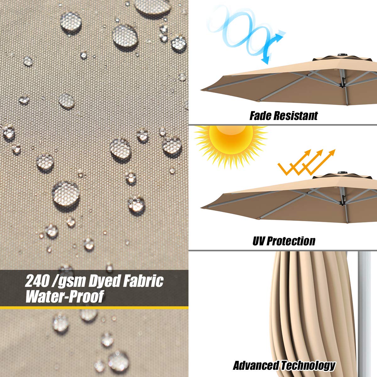 Tangkula 11ft Patio Cantilever Umbrella