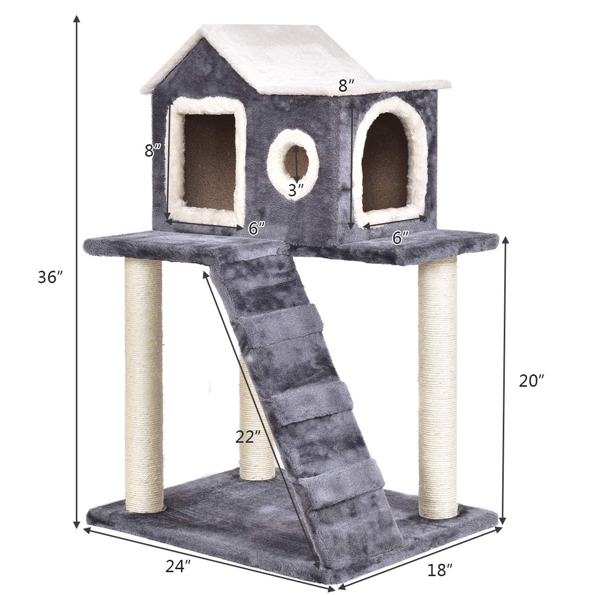 Tangkula Cat Tree with Scratching Posts and Ladder for Kittens