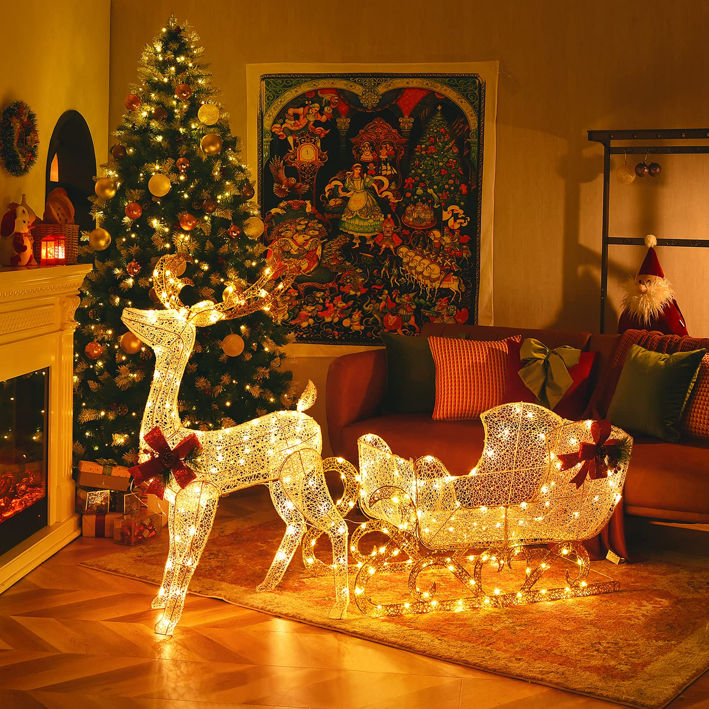 6 FT Christmas Lighted Outdoor Yard Decoration - Tangkula