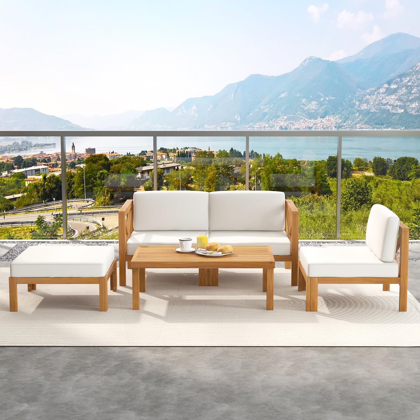 Tangkula 5 Piece Outdoor Conversation Furniture Set