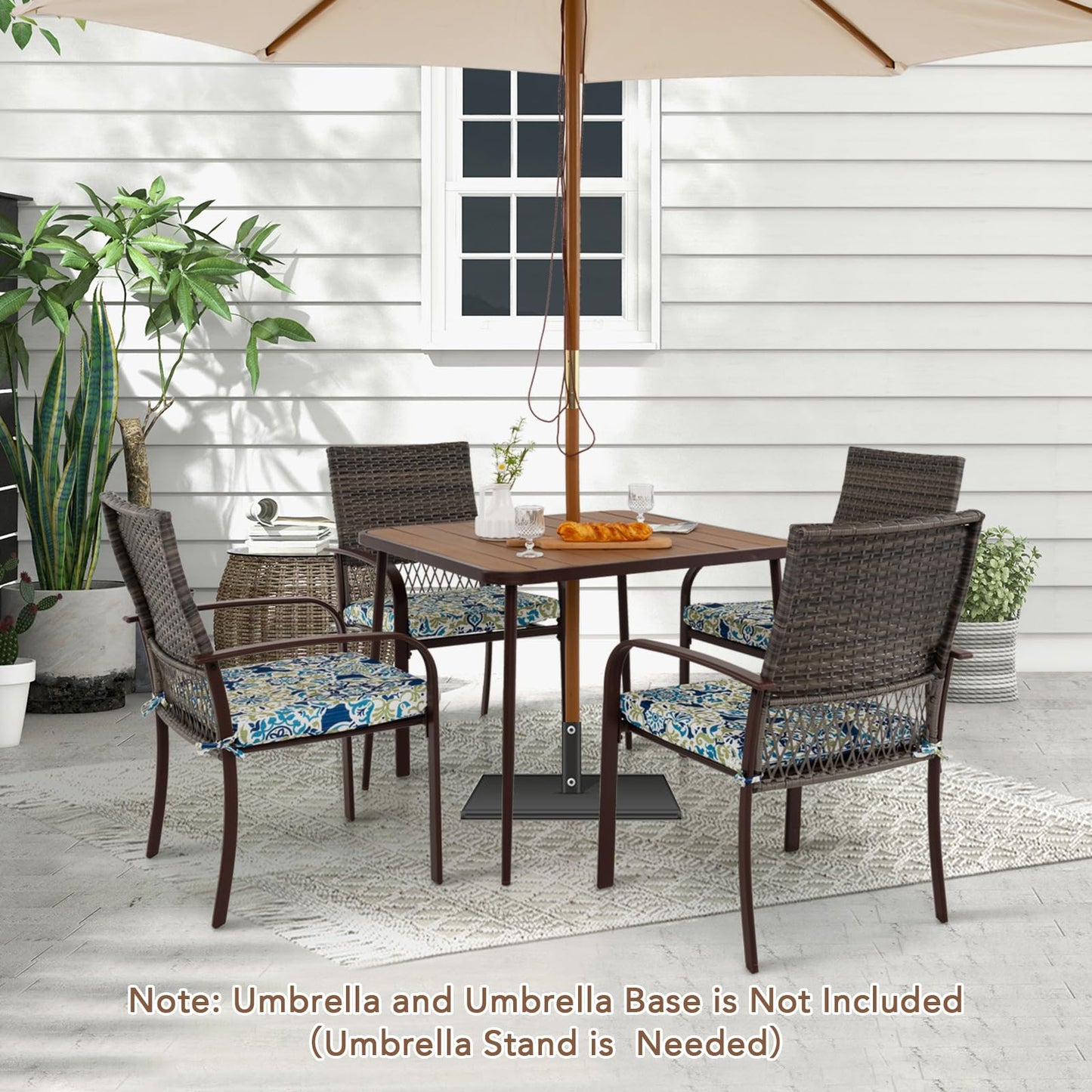 Tangkula Patio Square Dining Table( 35” x 35”)