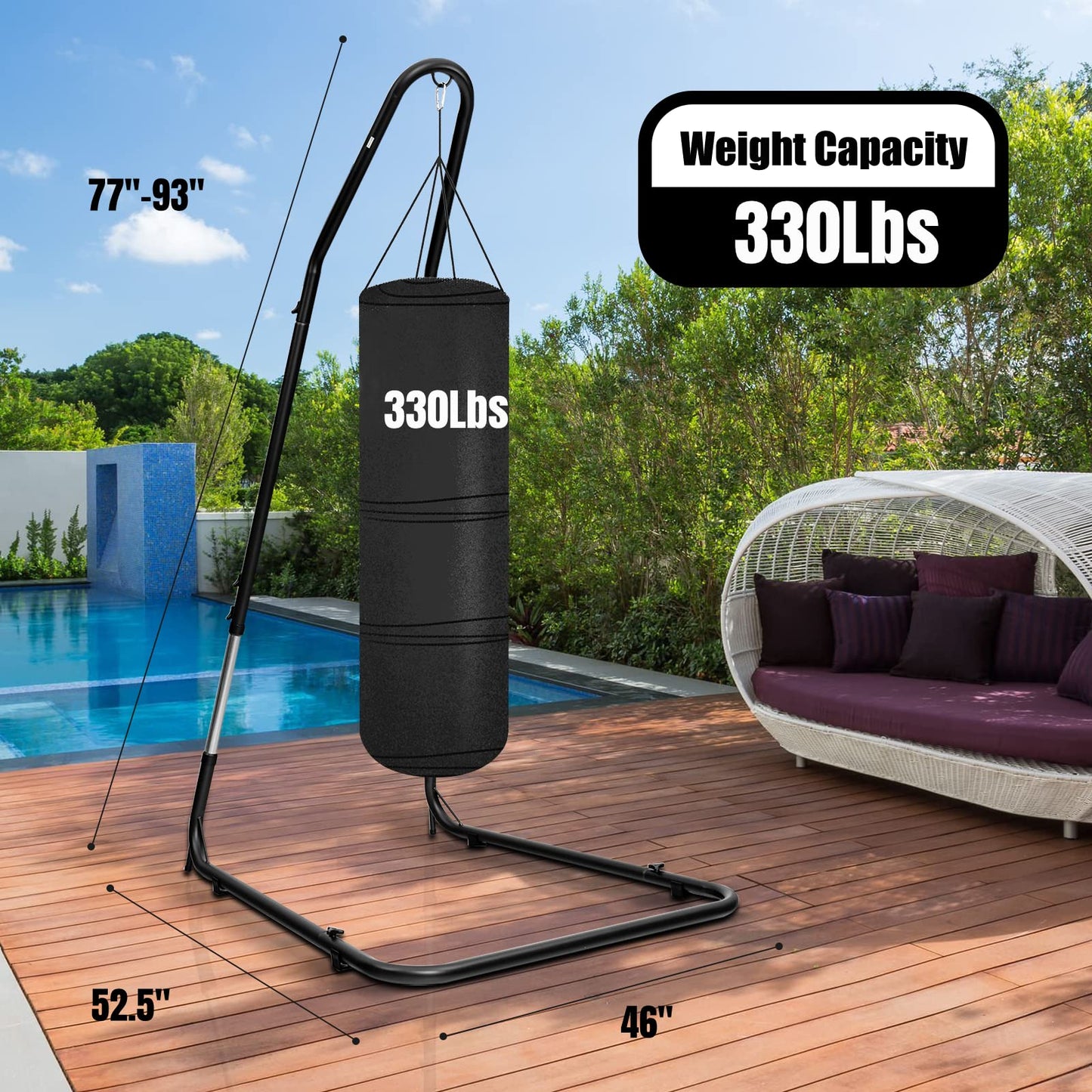 Hammock Stand, 360-Degree Rotation, Ideal for Backyard, Bedroom