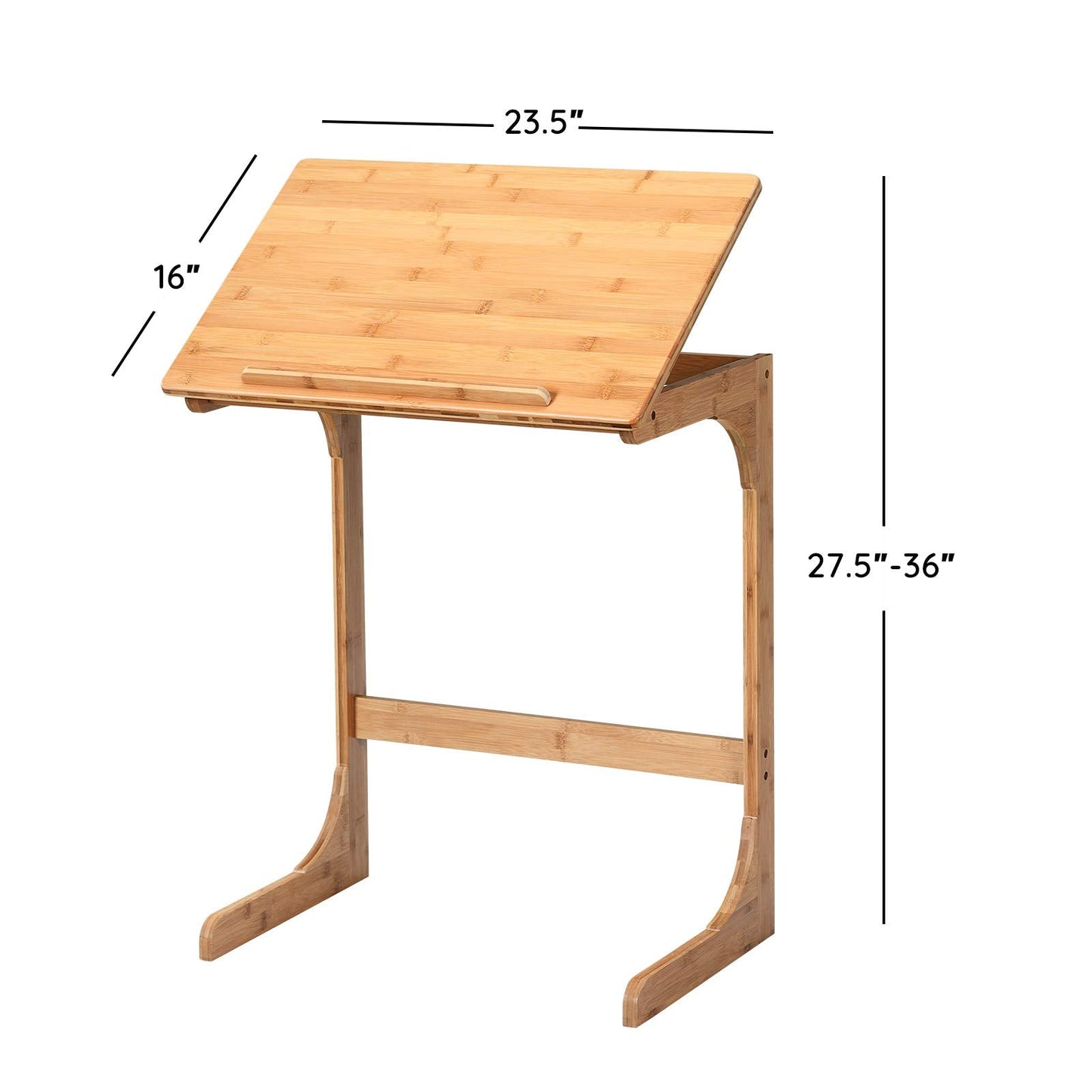 Table d'appoint en bambou pour canapé, 7 angles réglables