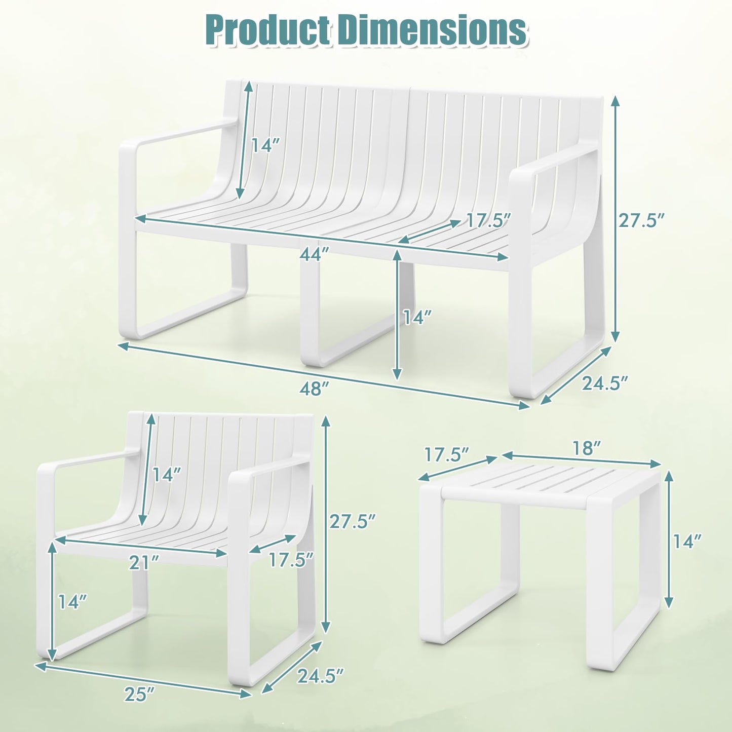 Tangkula 5 Piece Patio Furniture Set