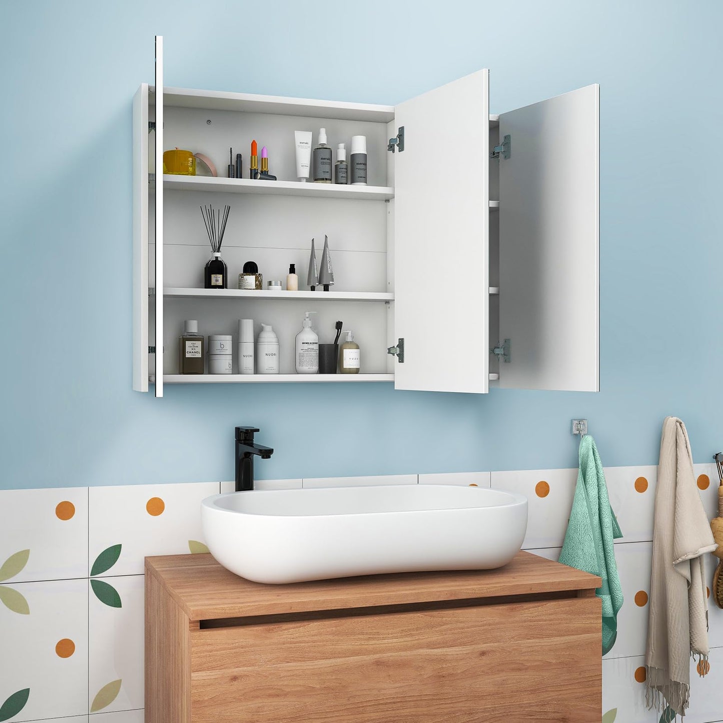Tangkula 36" Bathroom Medicine Cabinet with Adjustable Shelf