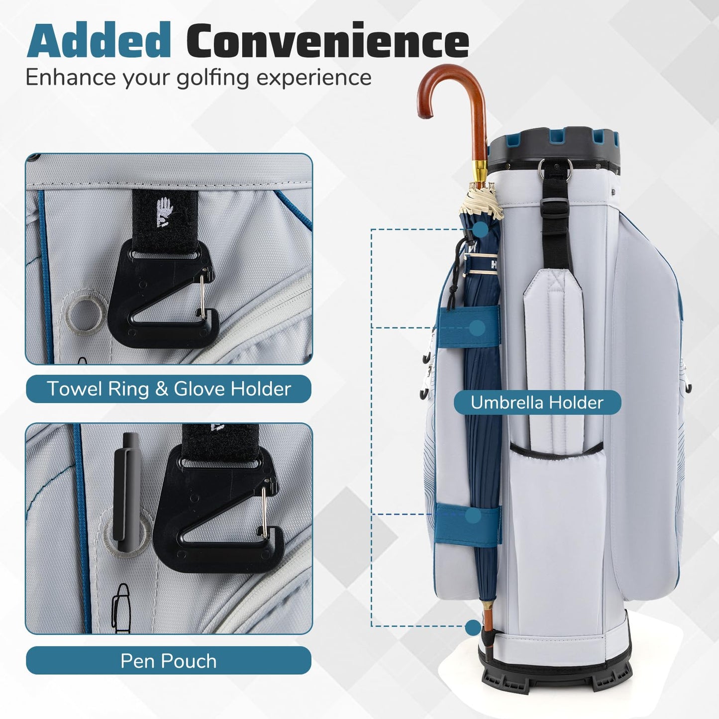 Tangkula Lightweight Golf Club Bag with 11 Pockets