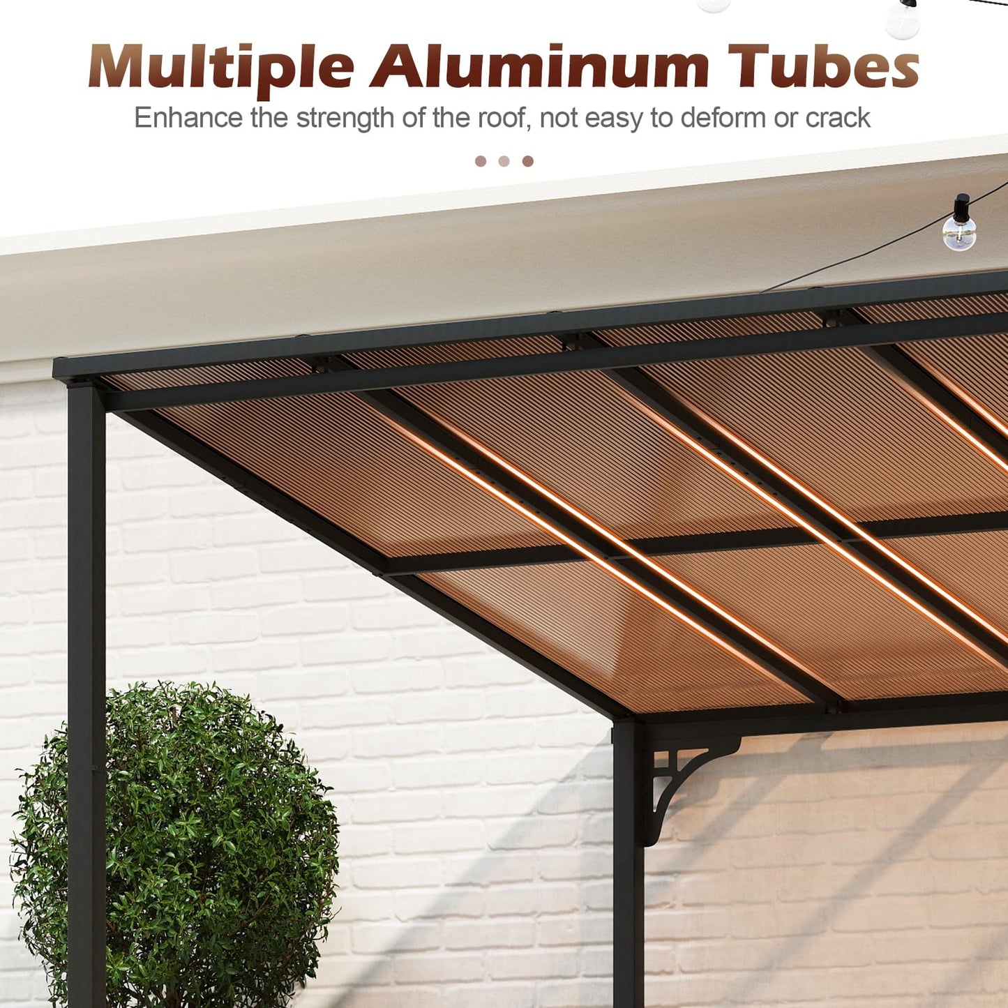 Tangkula 10x13 Ft Lean to Wall Mounted Gazebo for Deck Porch Backyard