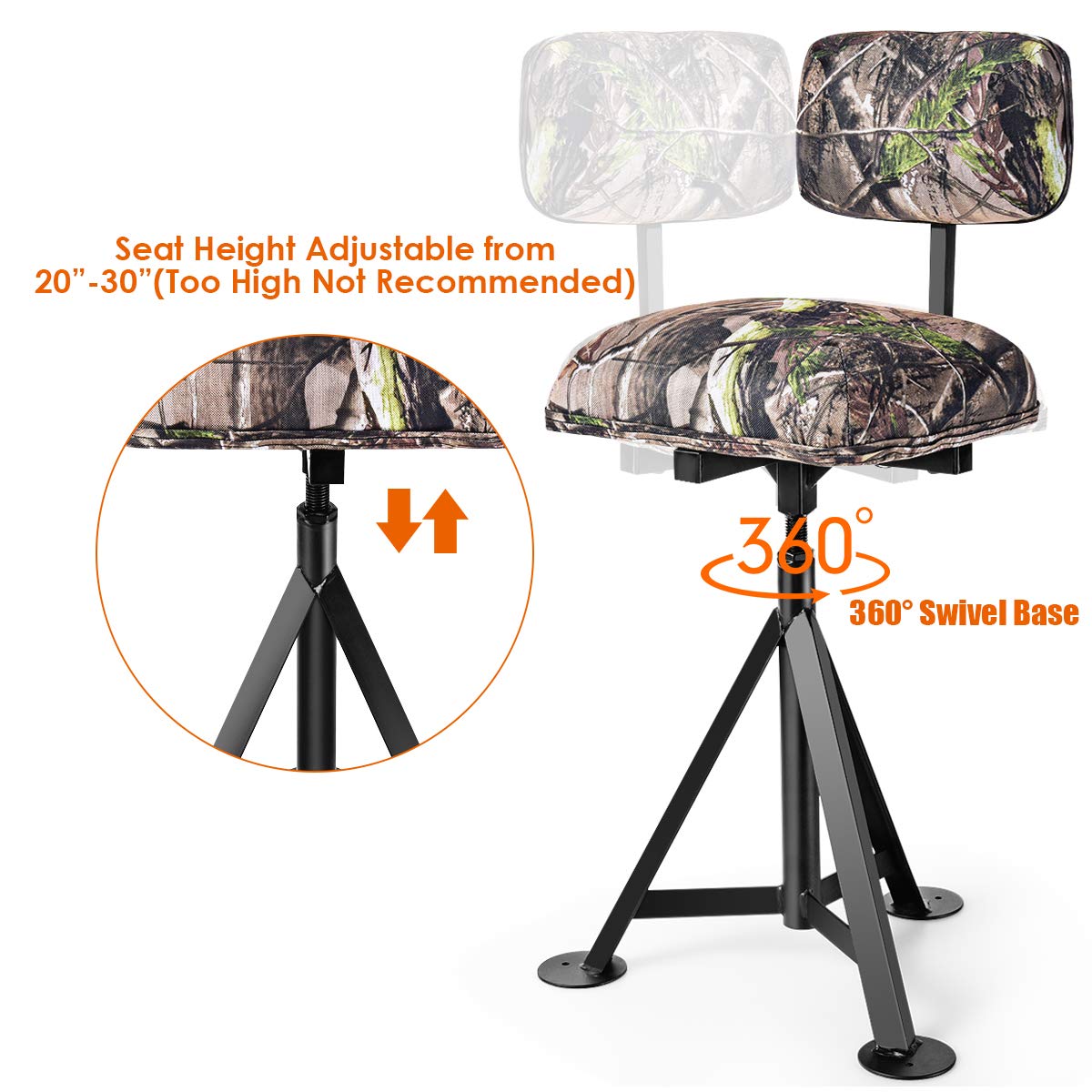 360 Swivel Camo Hunting Chair - Tangkula