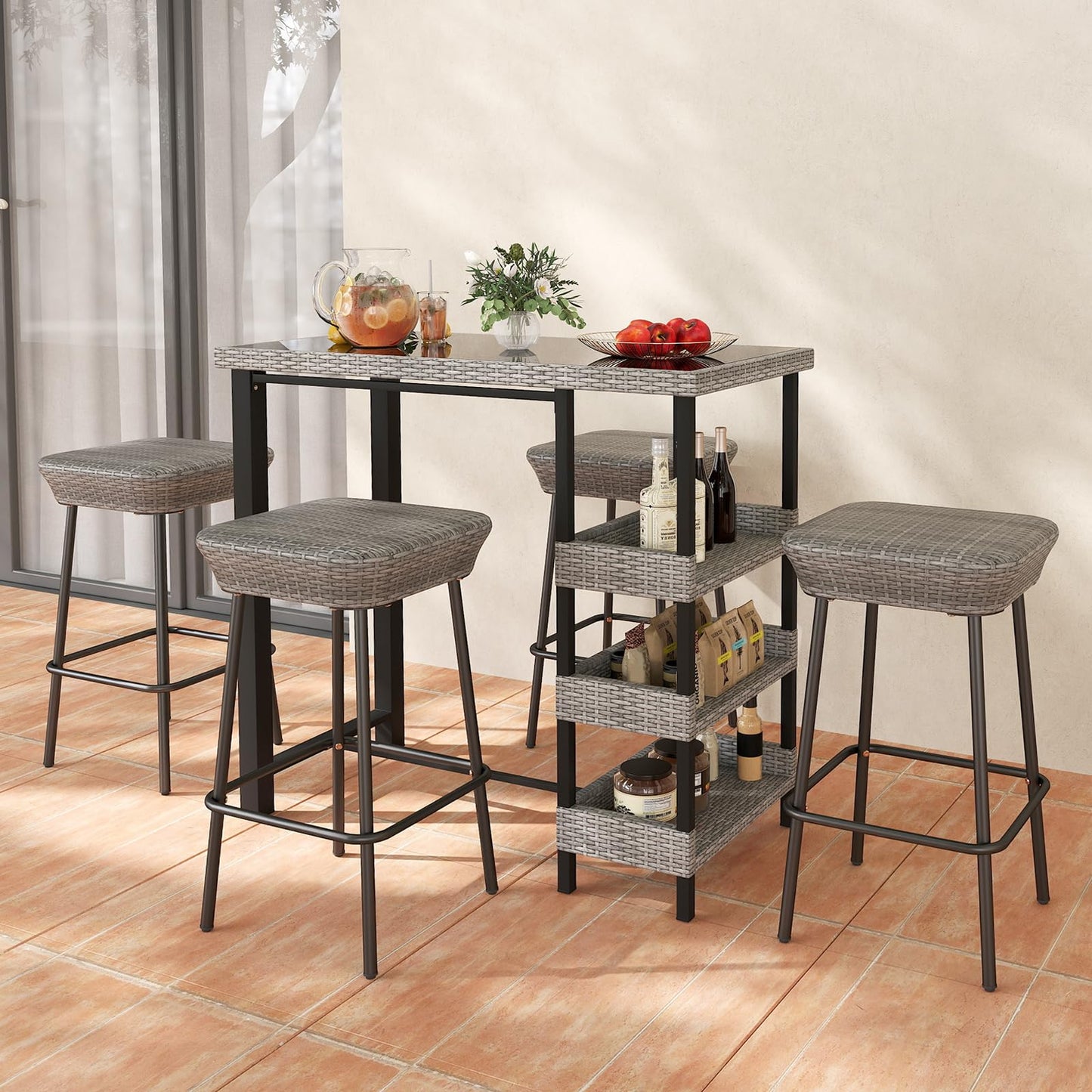 Tangkula 43.5” Outdoor Bar Table