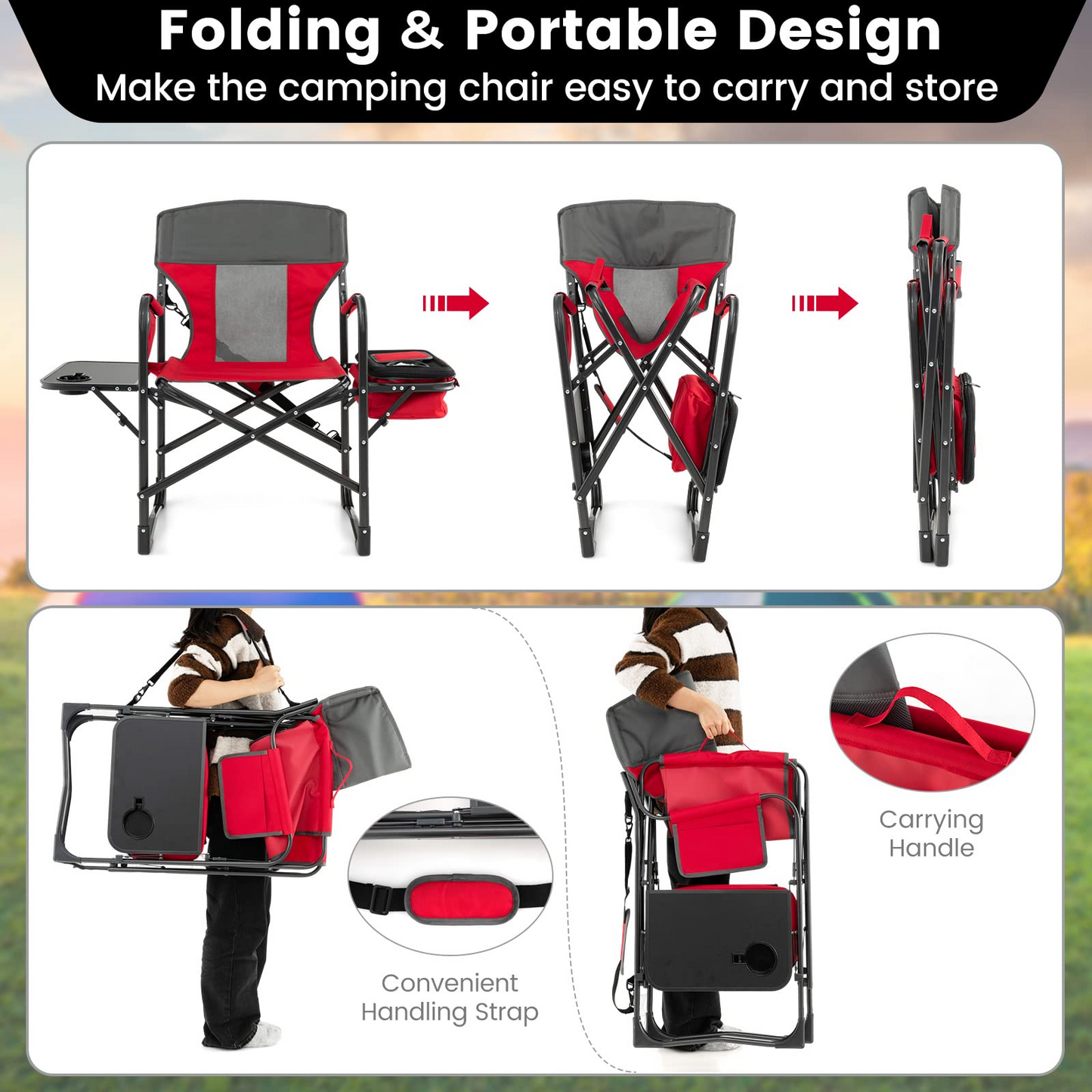Tangkula Folding Camping Chair, Director Chair