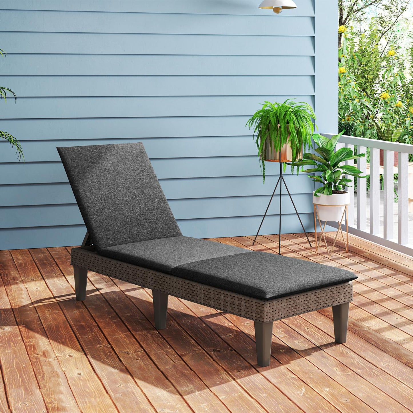 Tangkula Patio Lounge Chair with Cushion