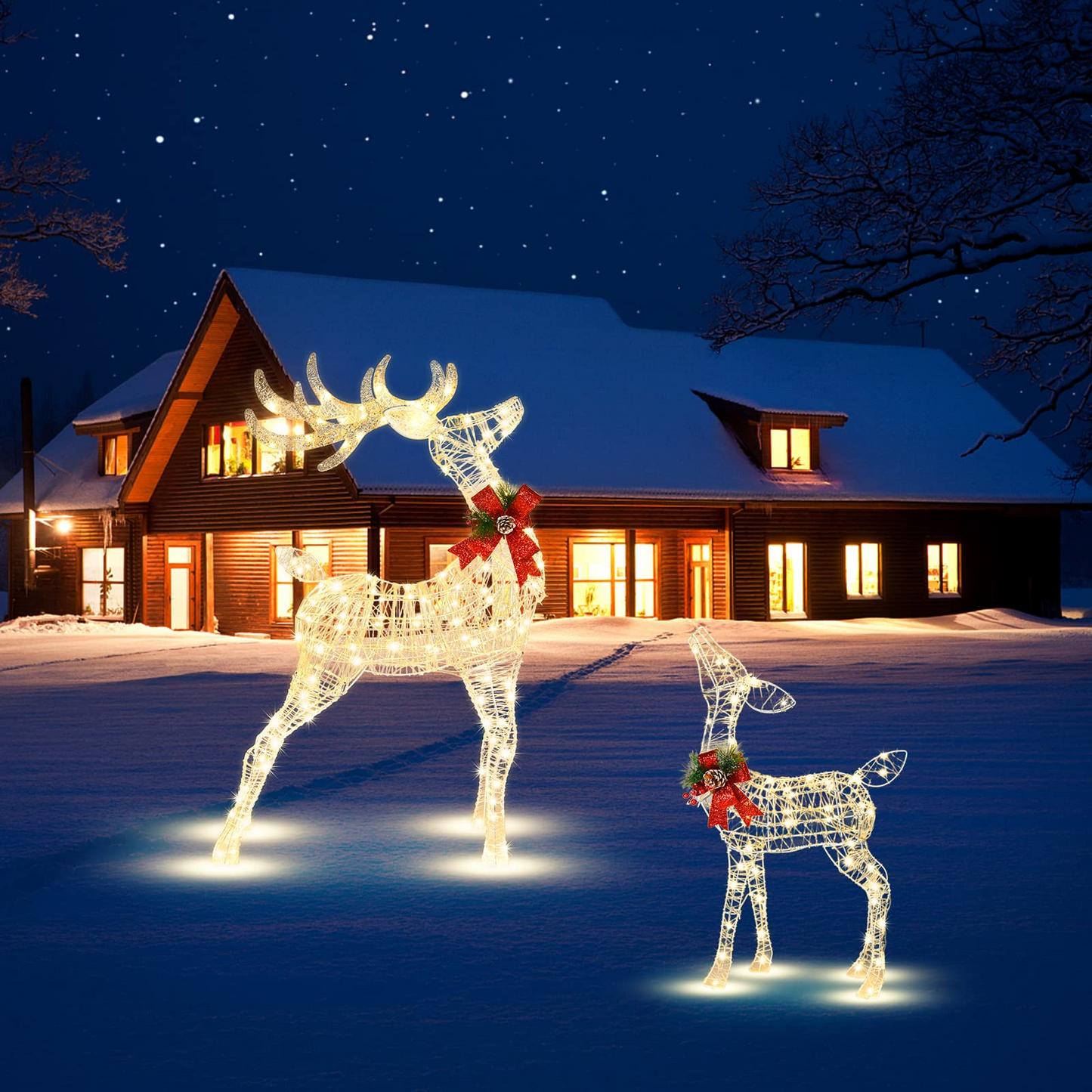 Tangkula Lighted Christmas Reindeer