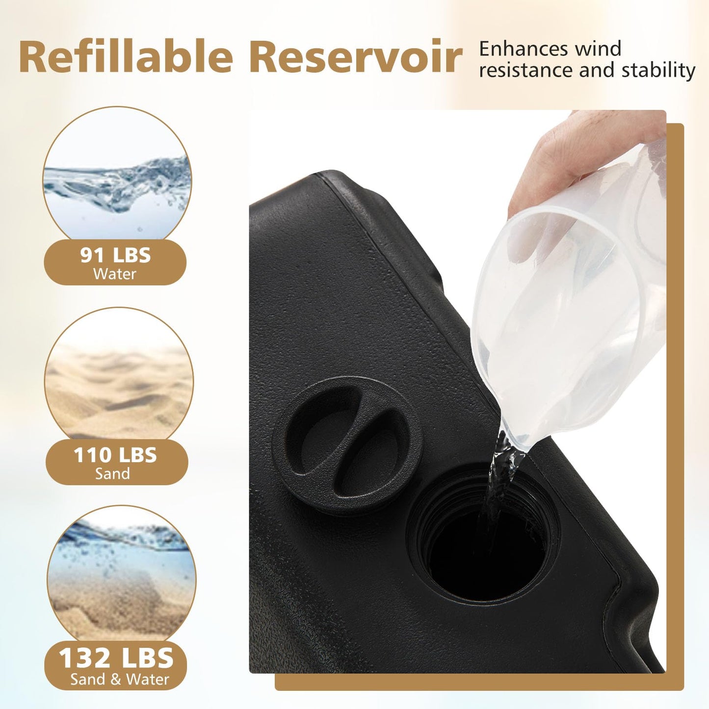 Tangkula Umbrella Base with Wheels