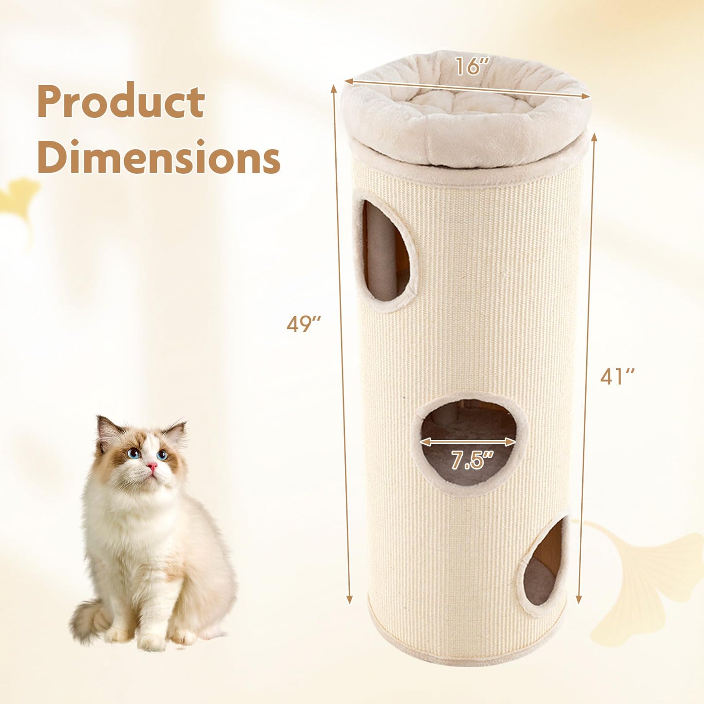 Tangkula 4 Story Cat Tree Condo