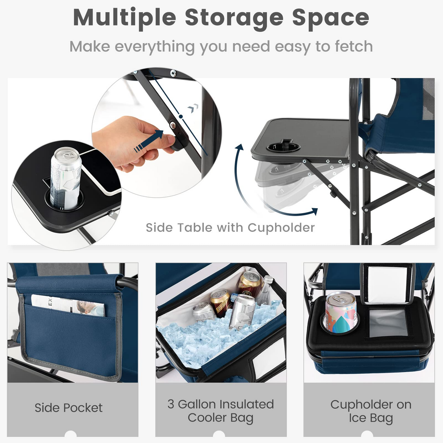 Tangkula Folding Camping Chair, Director Chair