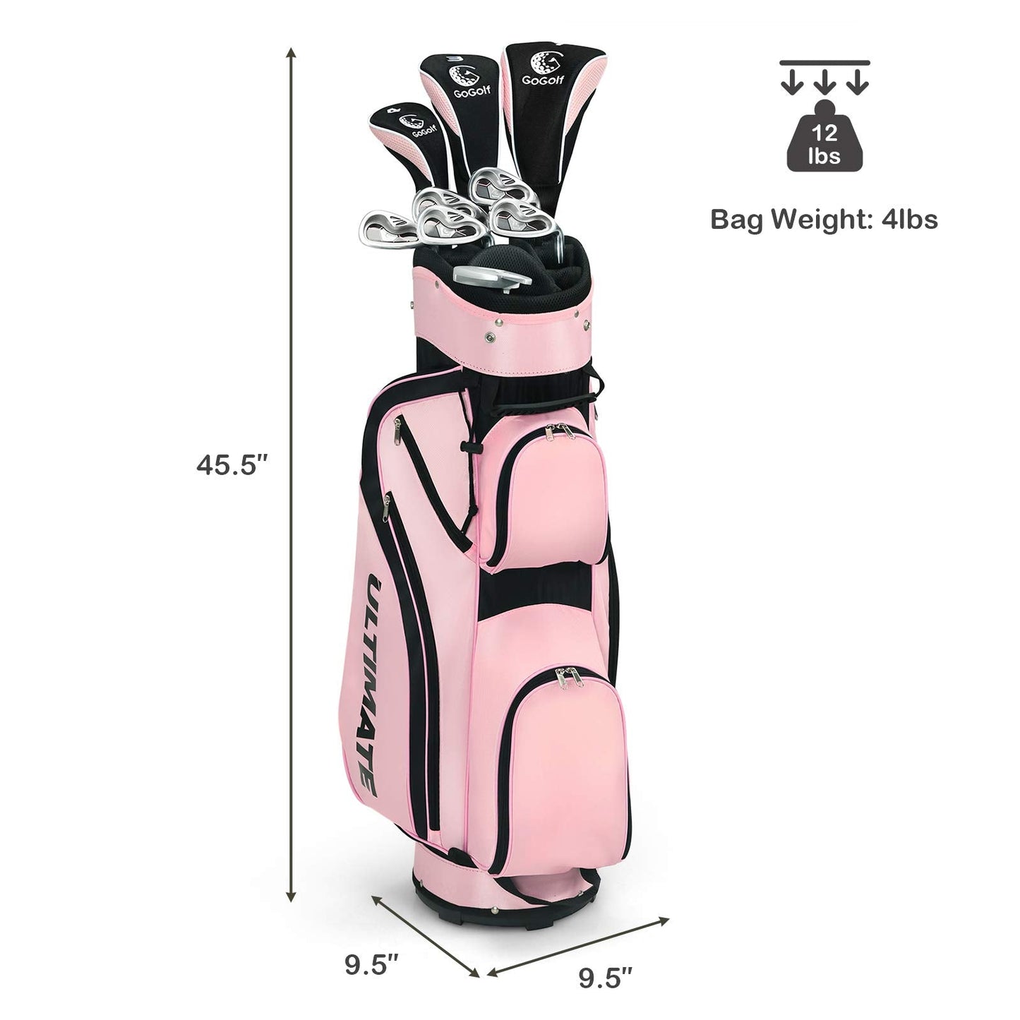 Tangkula Complete Golf Clubs Set 10 Pieces Right Hand, Free Putter, Golf Club Set
